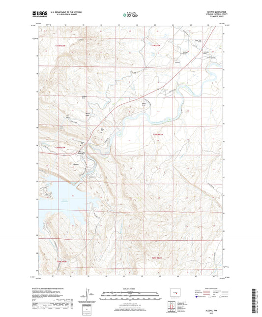 Alcova Wyoming US Topo Map Image