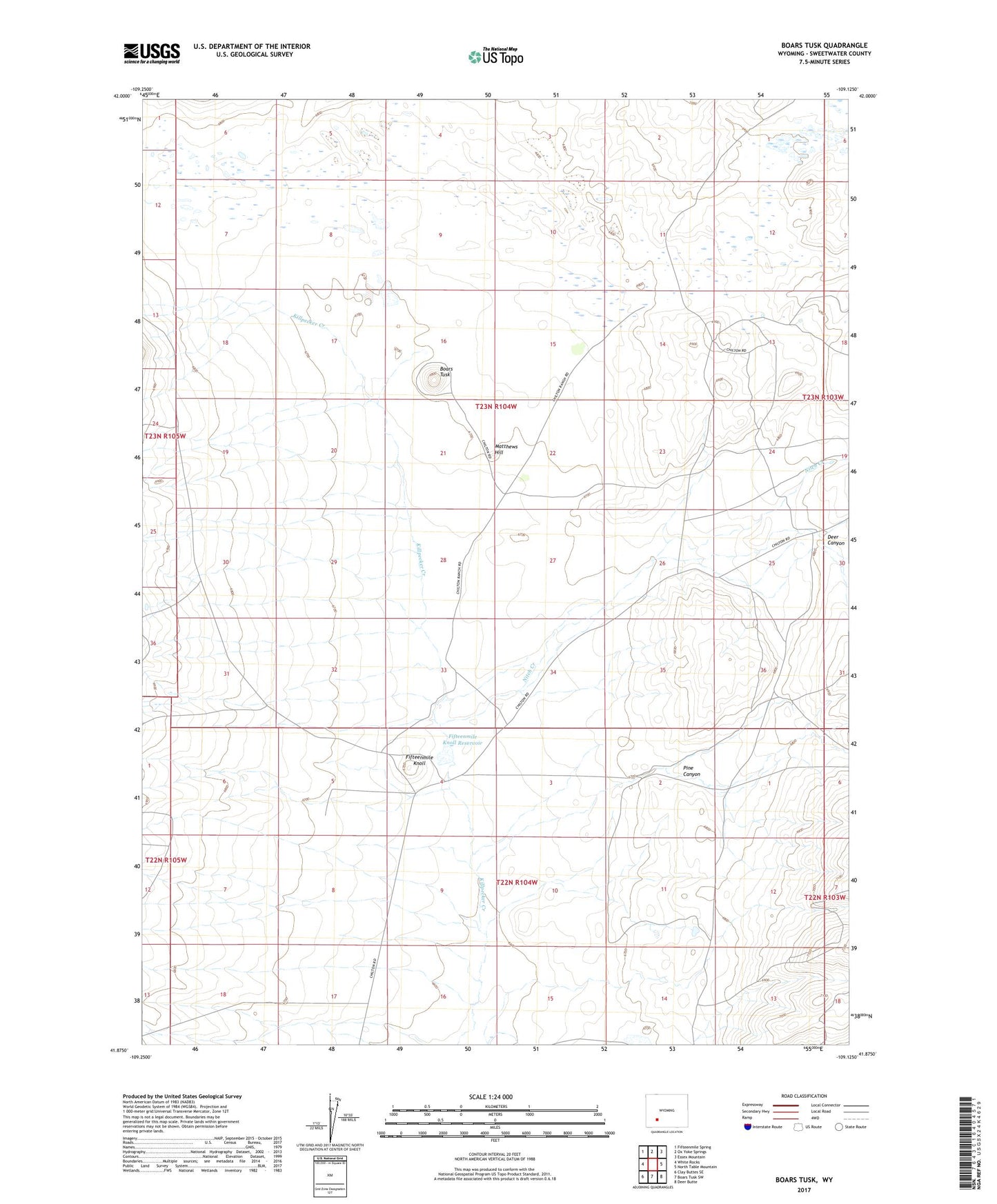 Boars Tusk Wyoming US Topo Map Image