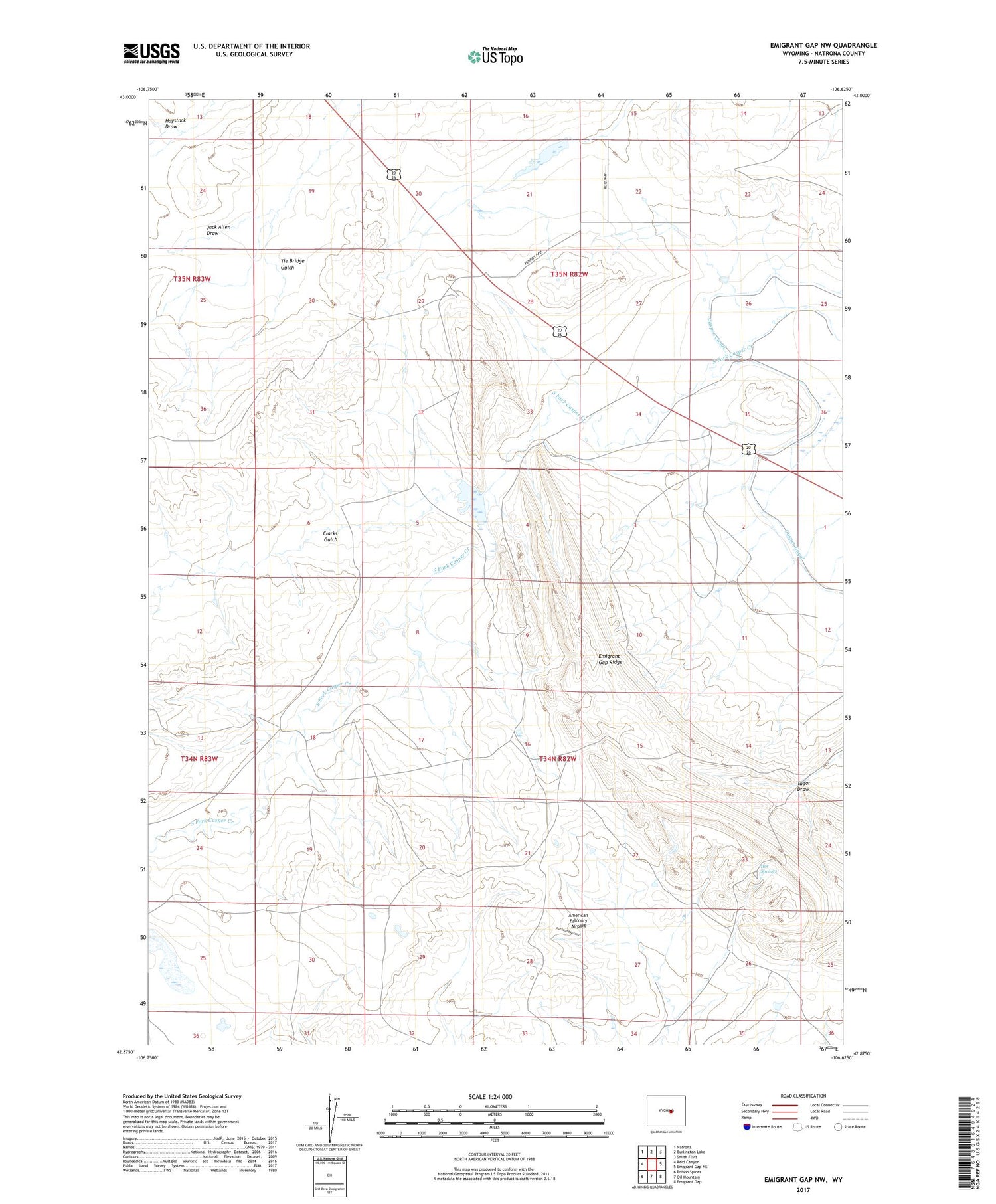 Emigrant Gap NW Wyoming US Topo Map Image