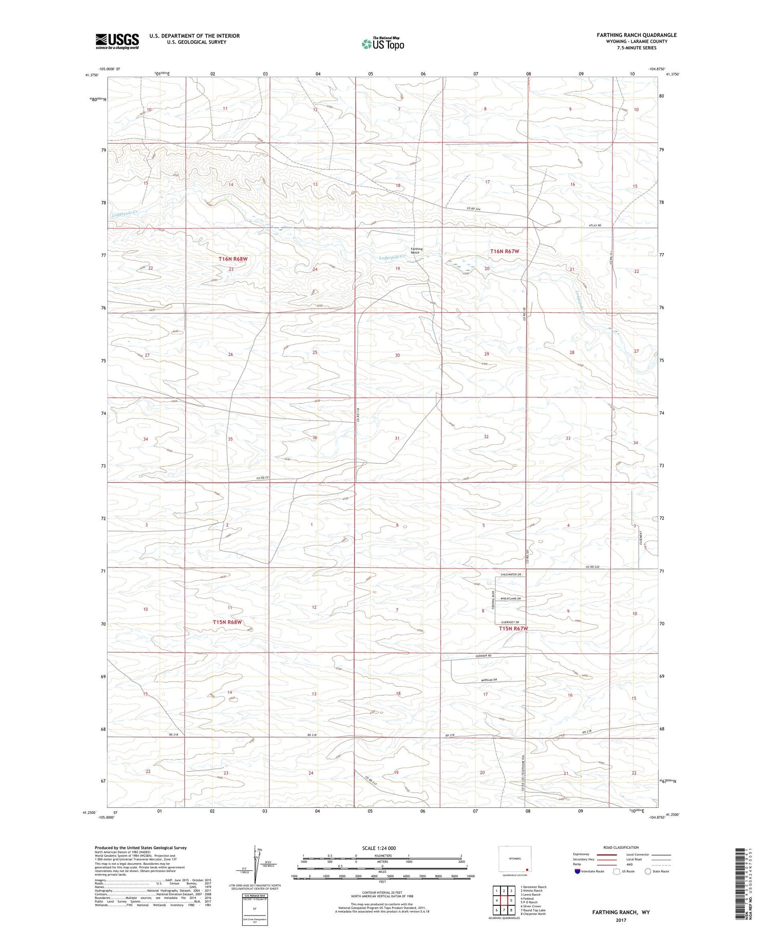 Farthing Ranch Wyoming US Topo Map Image