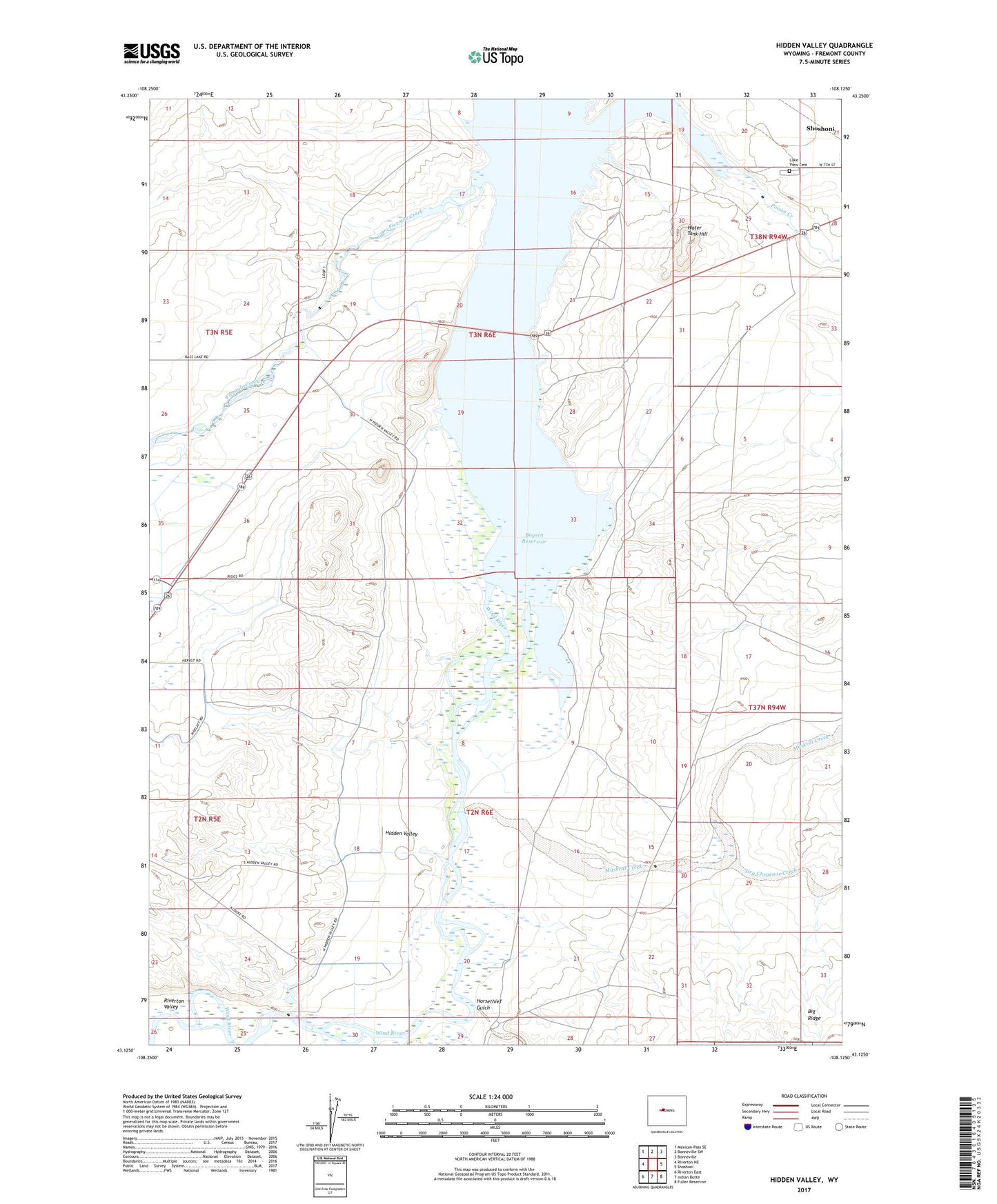 Hidden Valley Wyoming US Topo Map Image