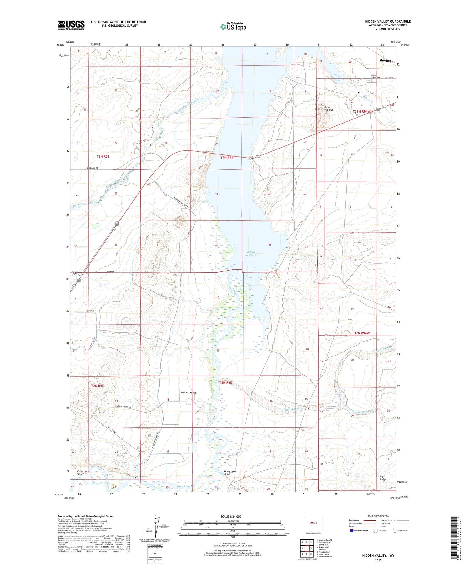 Hidden Valley Wyoming US Topo Map Image