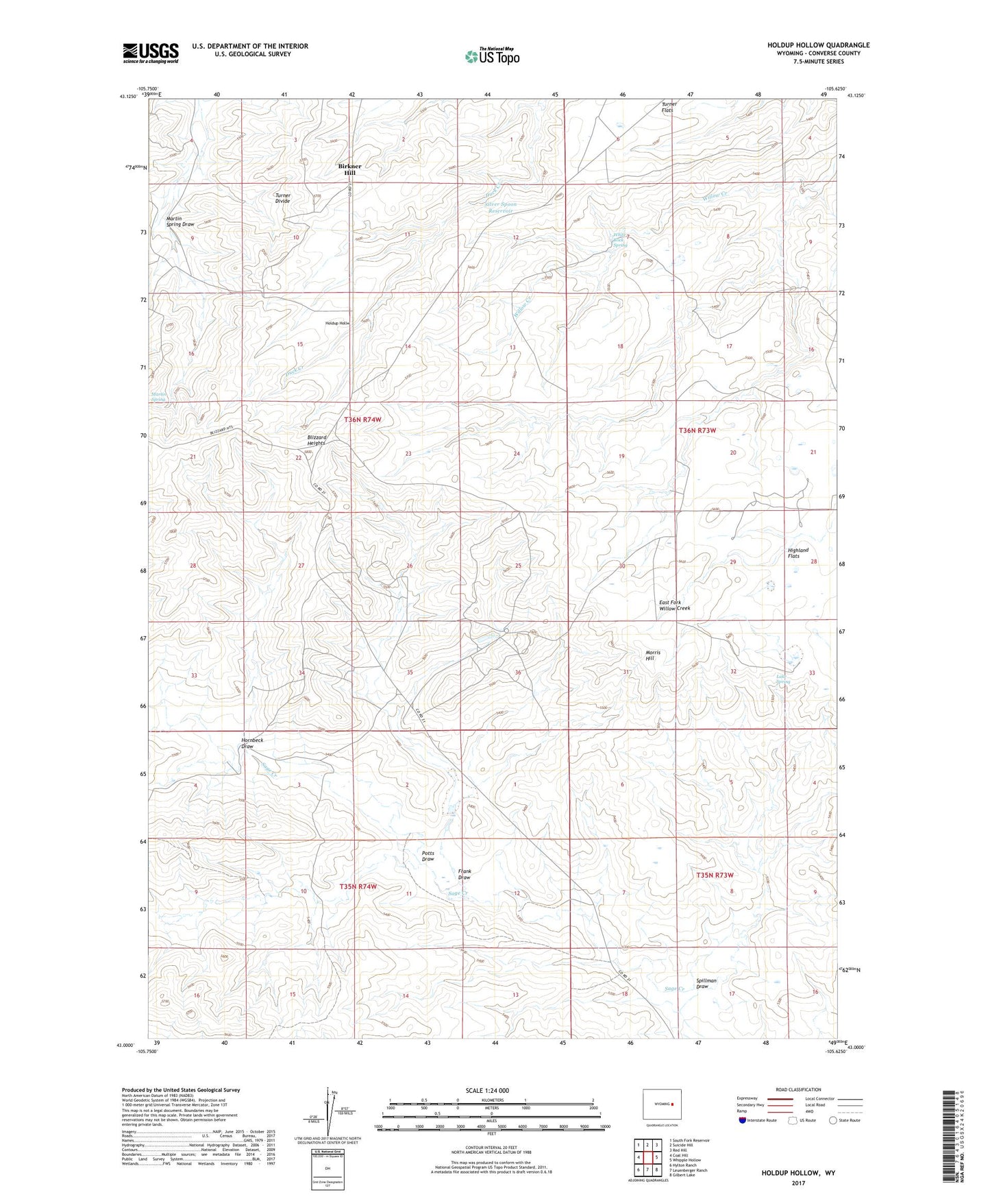 Holdup Hollow Wyoming US Topo Map Image