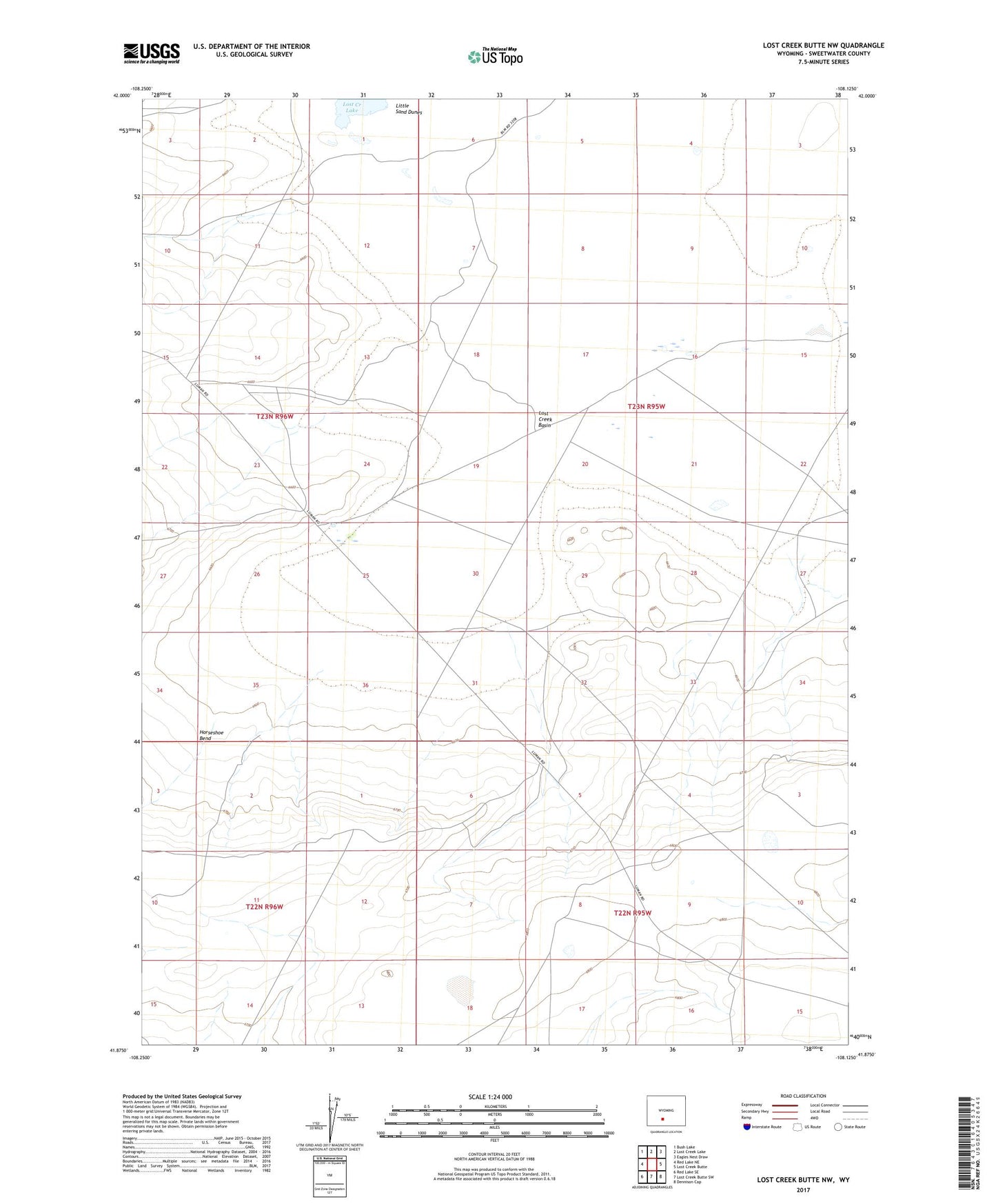 Lost Creek Butte NW Wyoming US Topo Map Image