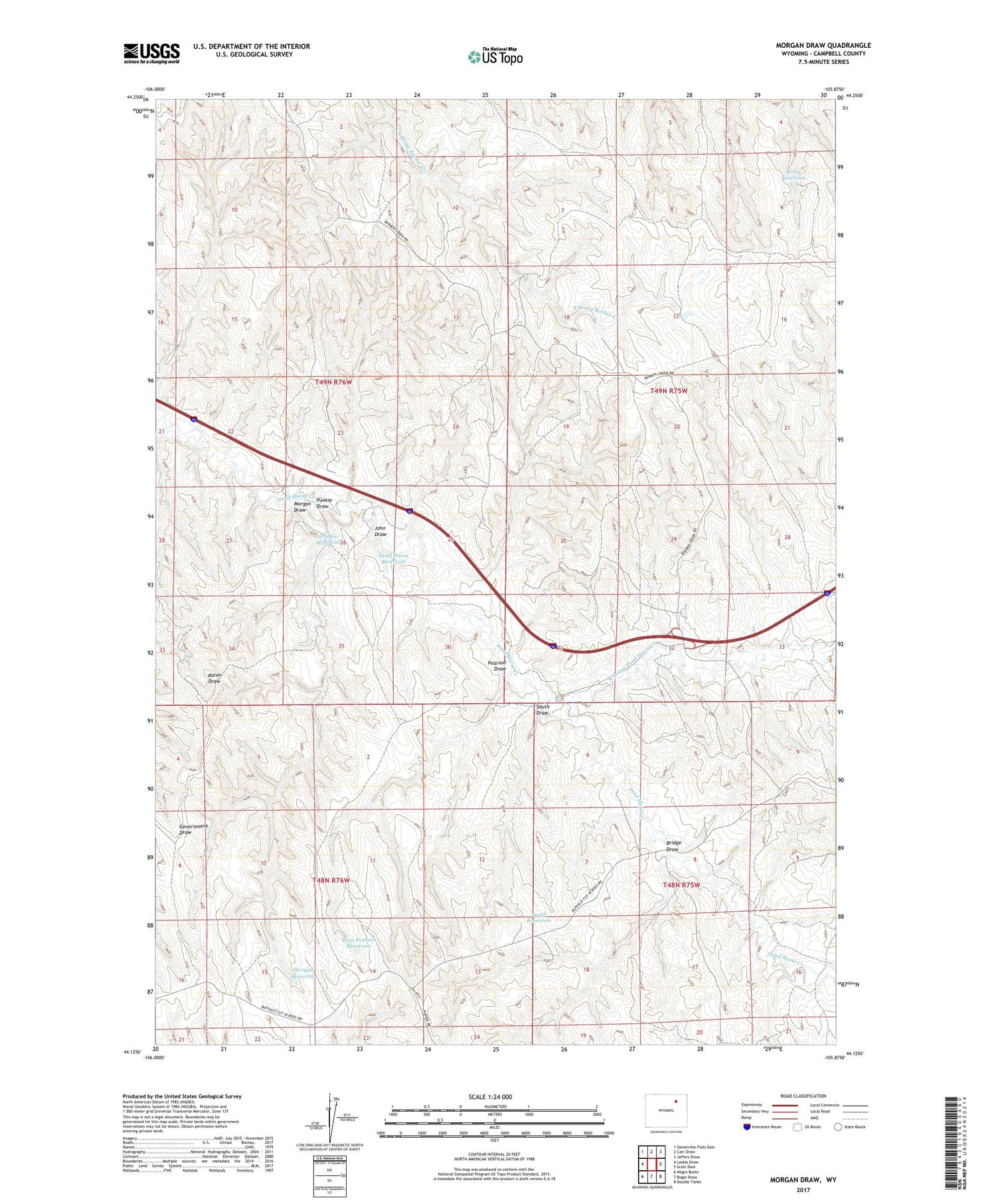 Morgan Draw Wyoming US Topo Map Image