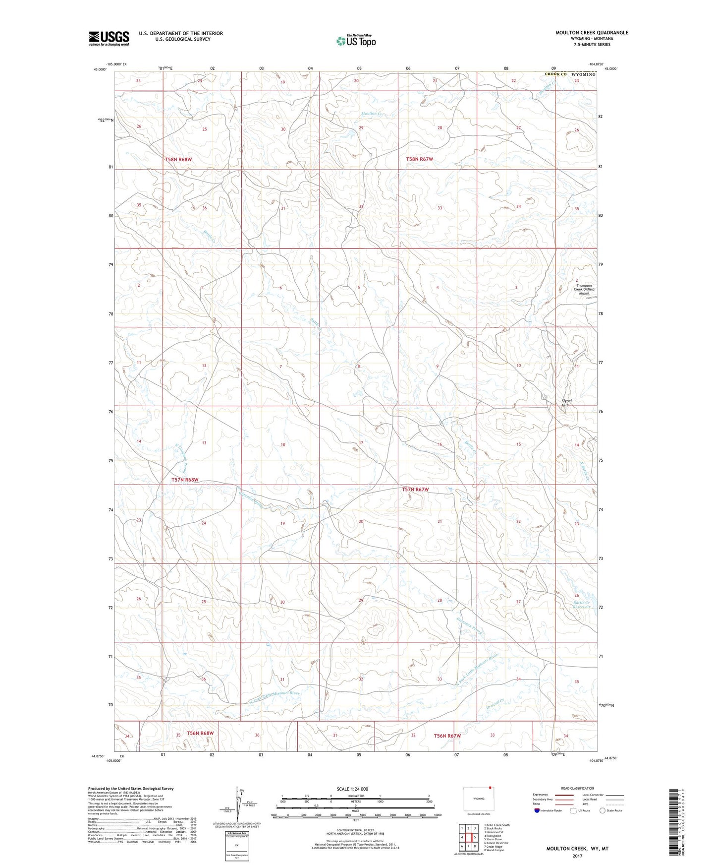 Moulton Creek Wyoming US Topo Map Image