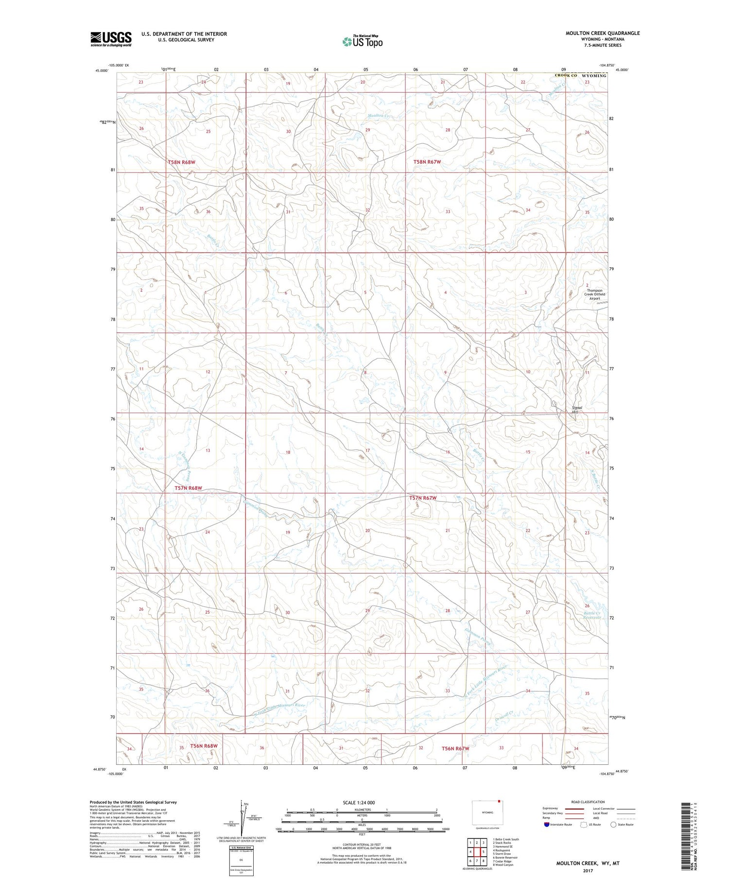 Moulton Creek Wyoming US Topo Map Image
