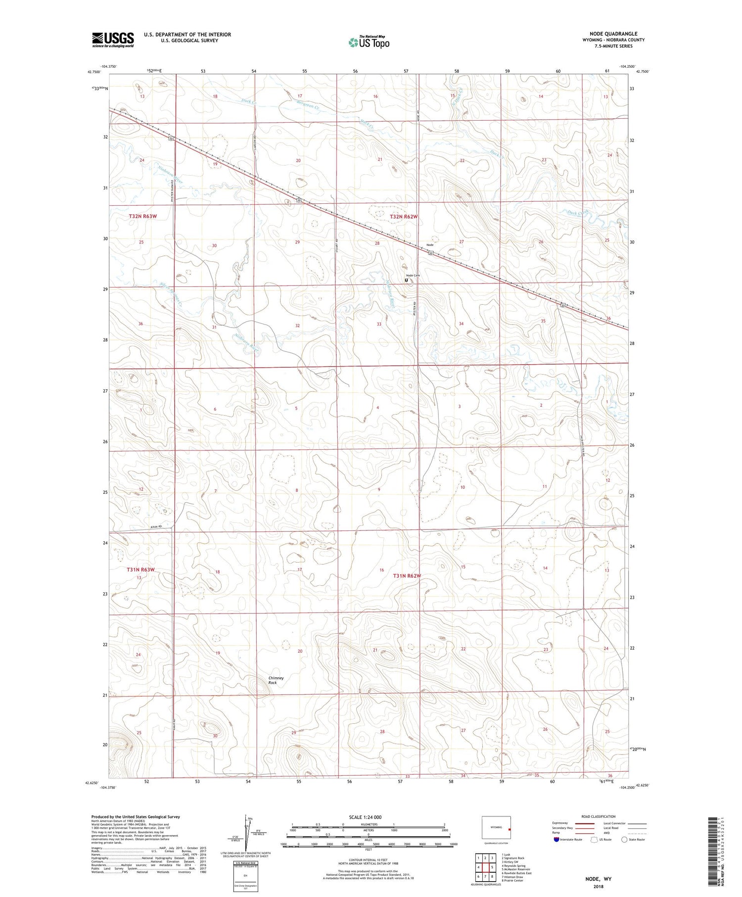 Node Wyoming US Topo Map Image