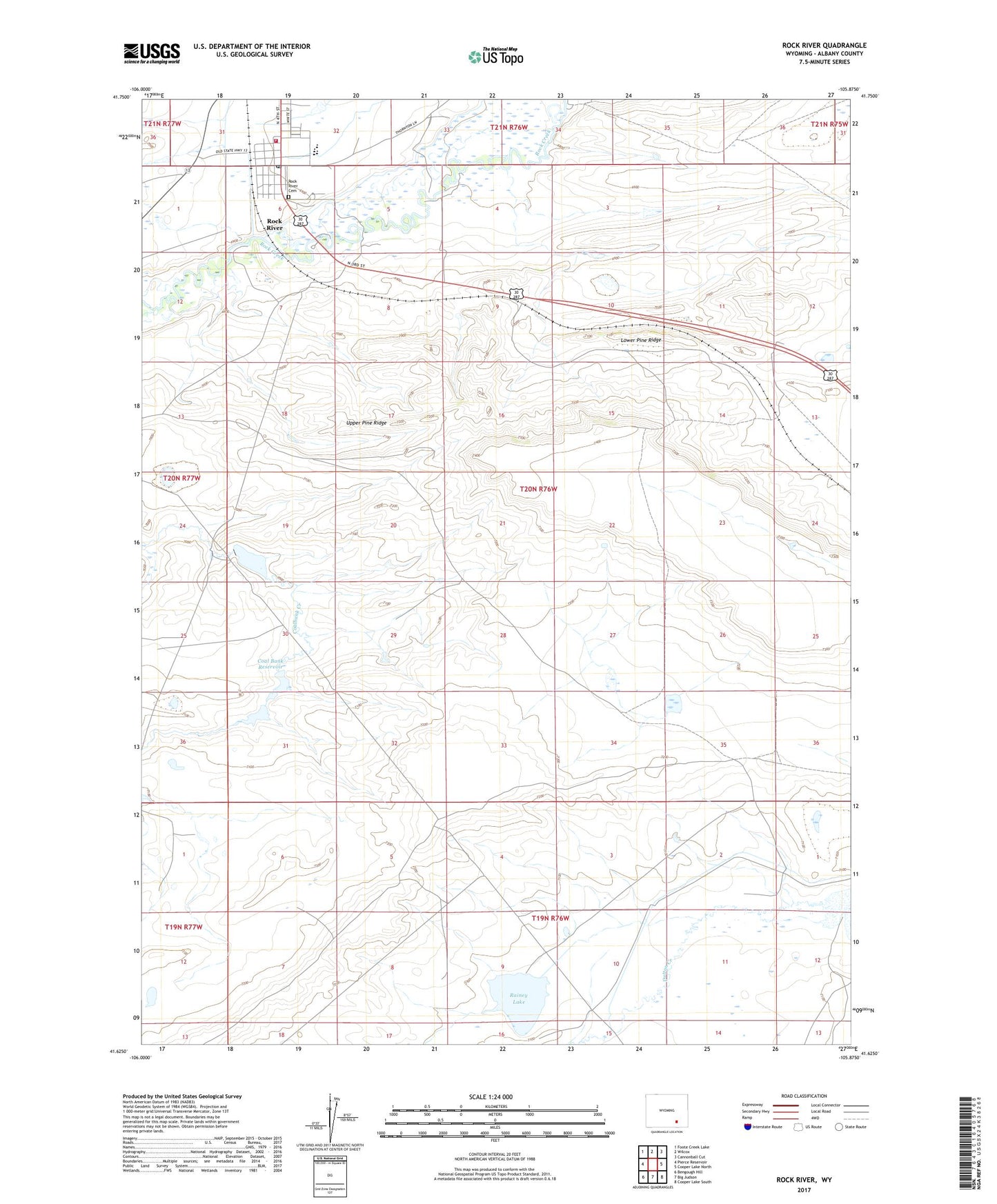 Rock River Wyoming US Topo Map Image