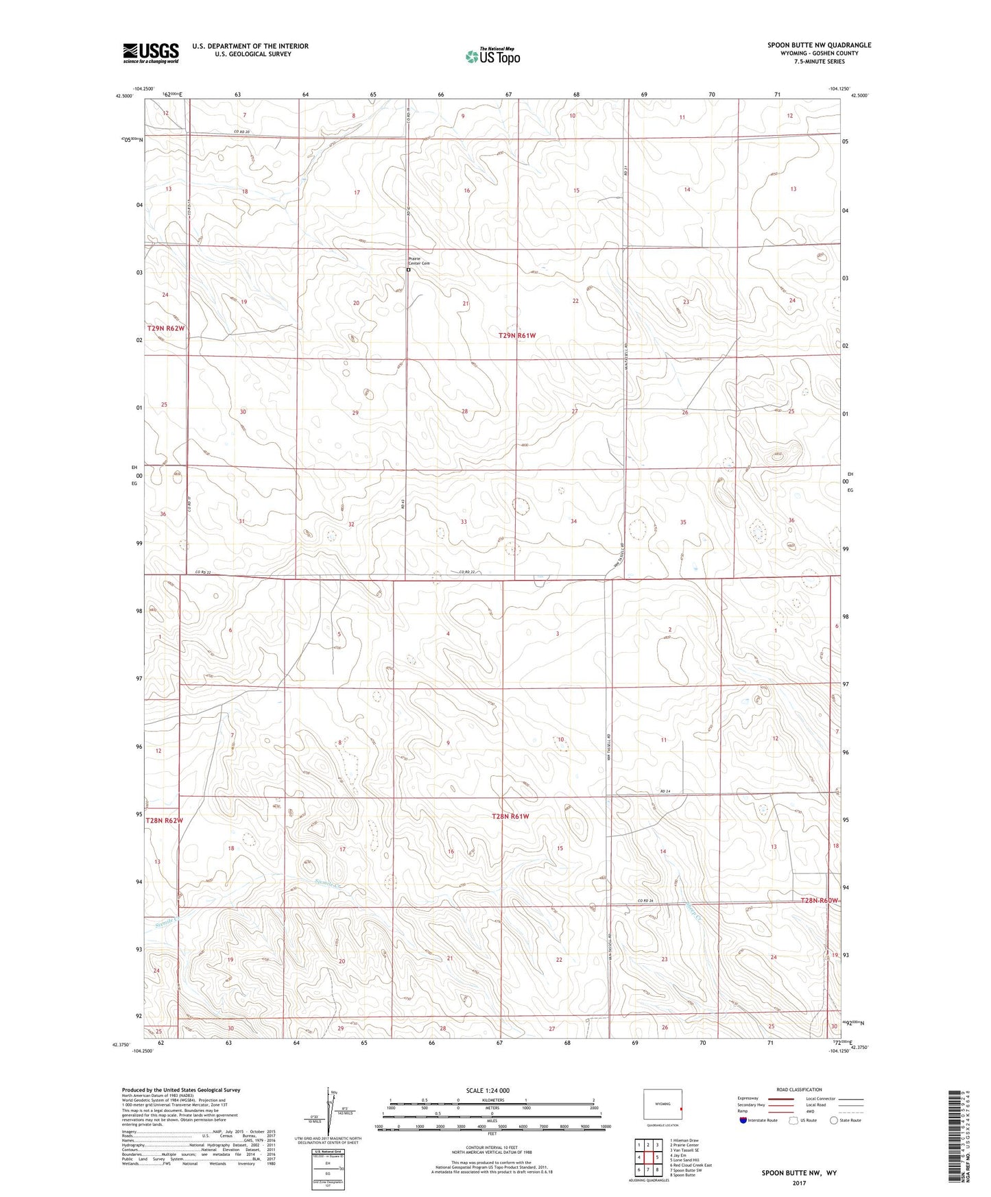 Spoon Butte NW Wyoming US Topo Map Image