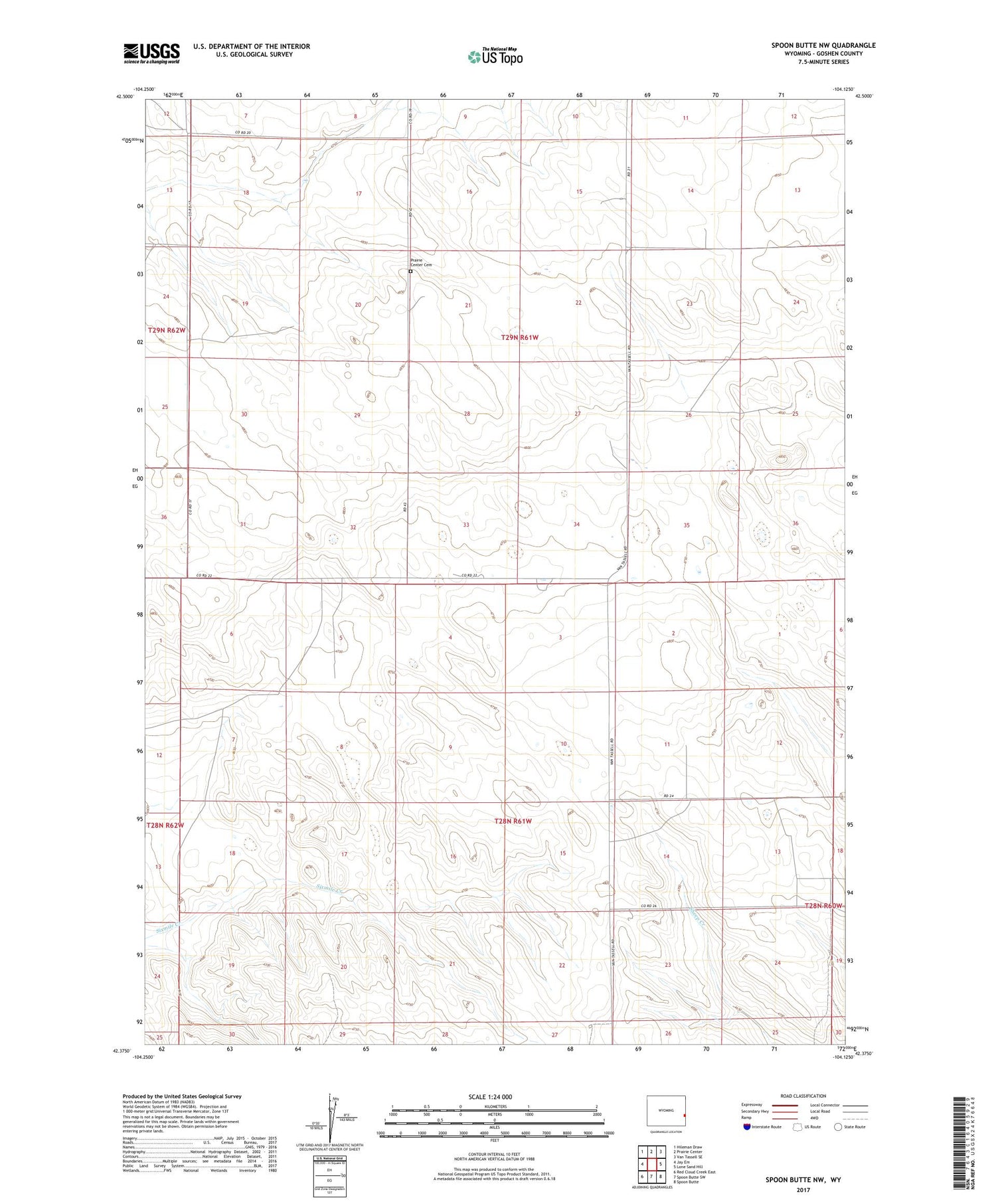Spoon Butte NW Wyoming US Topo Map Image