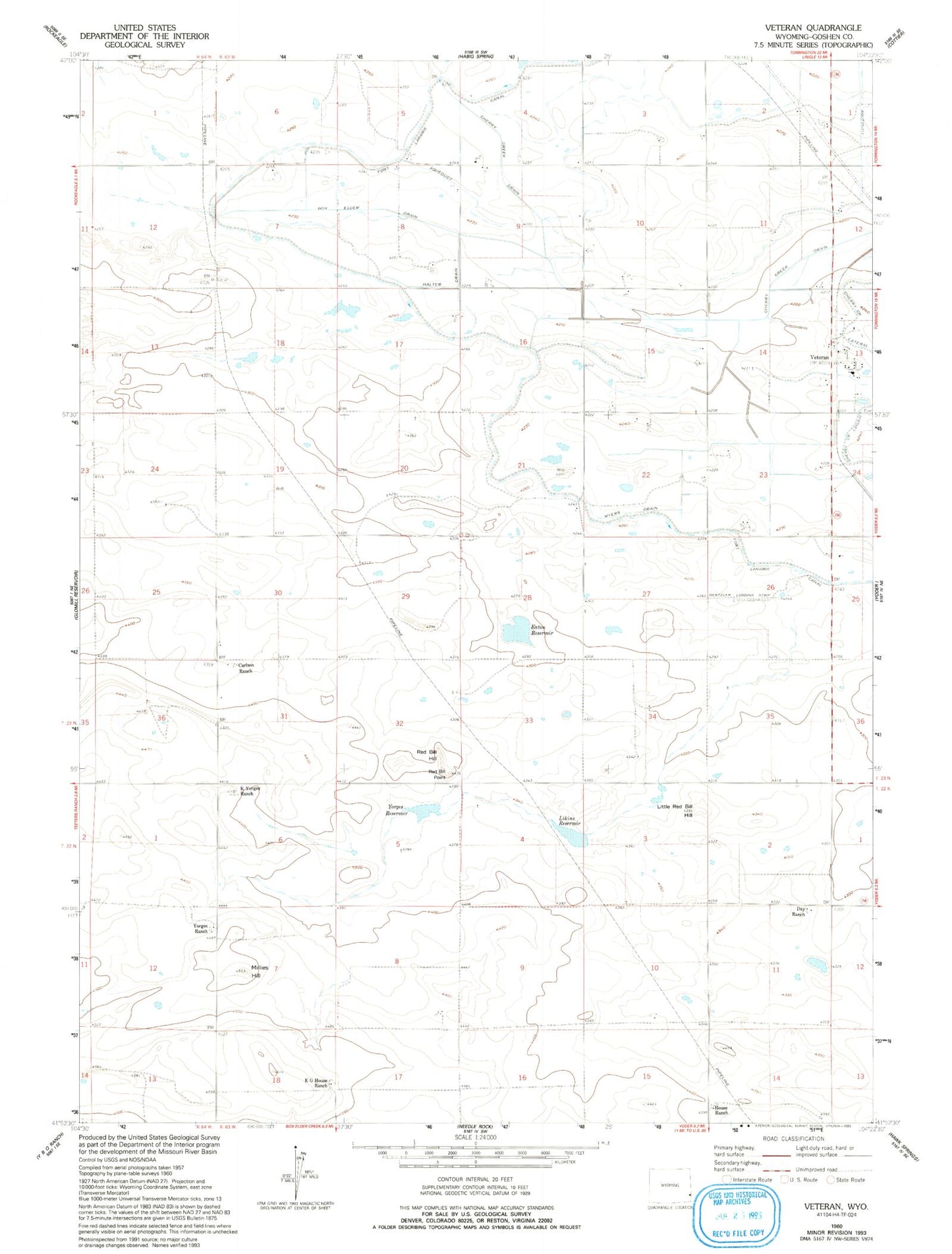 Classic USGS Veteran Wyoming 7.5'x7.5' Topo Map Image