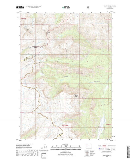 Younts Peak Wyoming US Topo Map Image