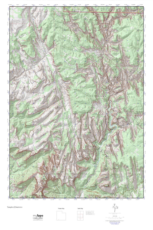 Zion National Park MyTopo Explorer Series Map Image