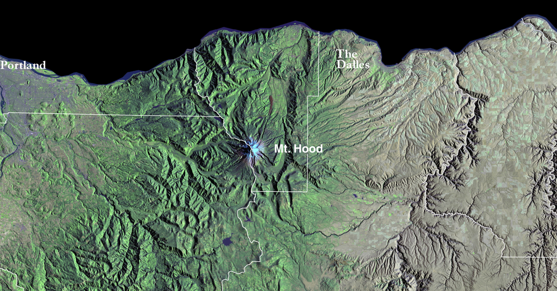 State of Oregon Satellite Map