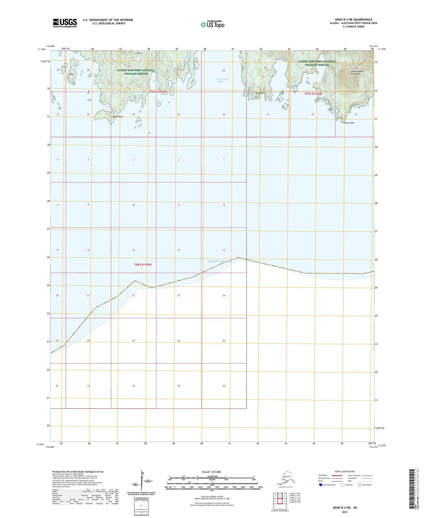 Adak B-2 NE Alaska US Topo Map Image