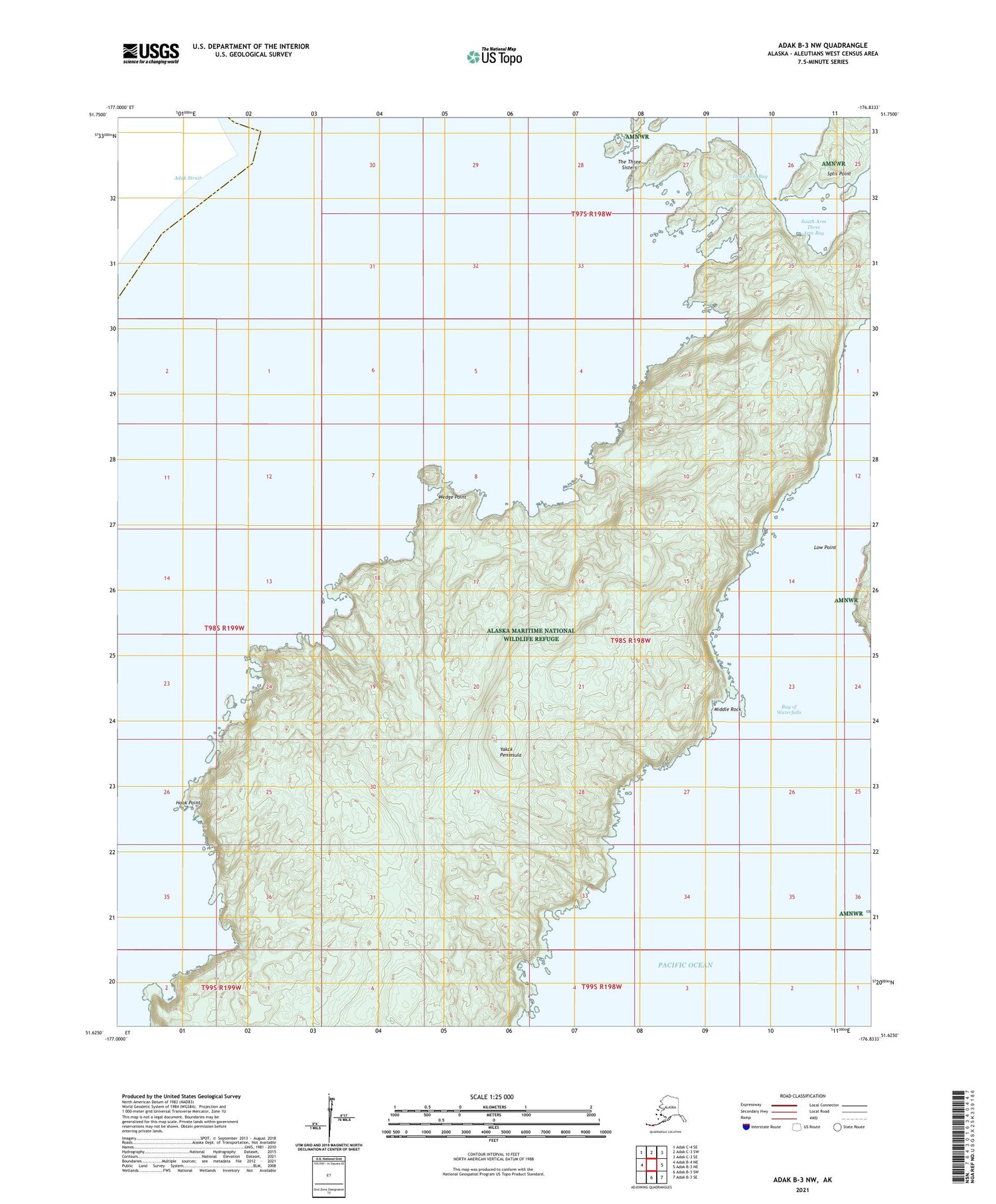 Adak B-3 NW Alaska US Topo Map Image
