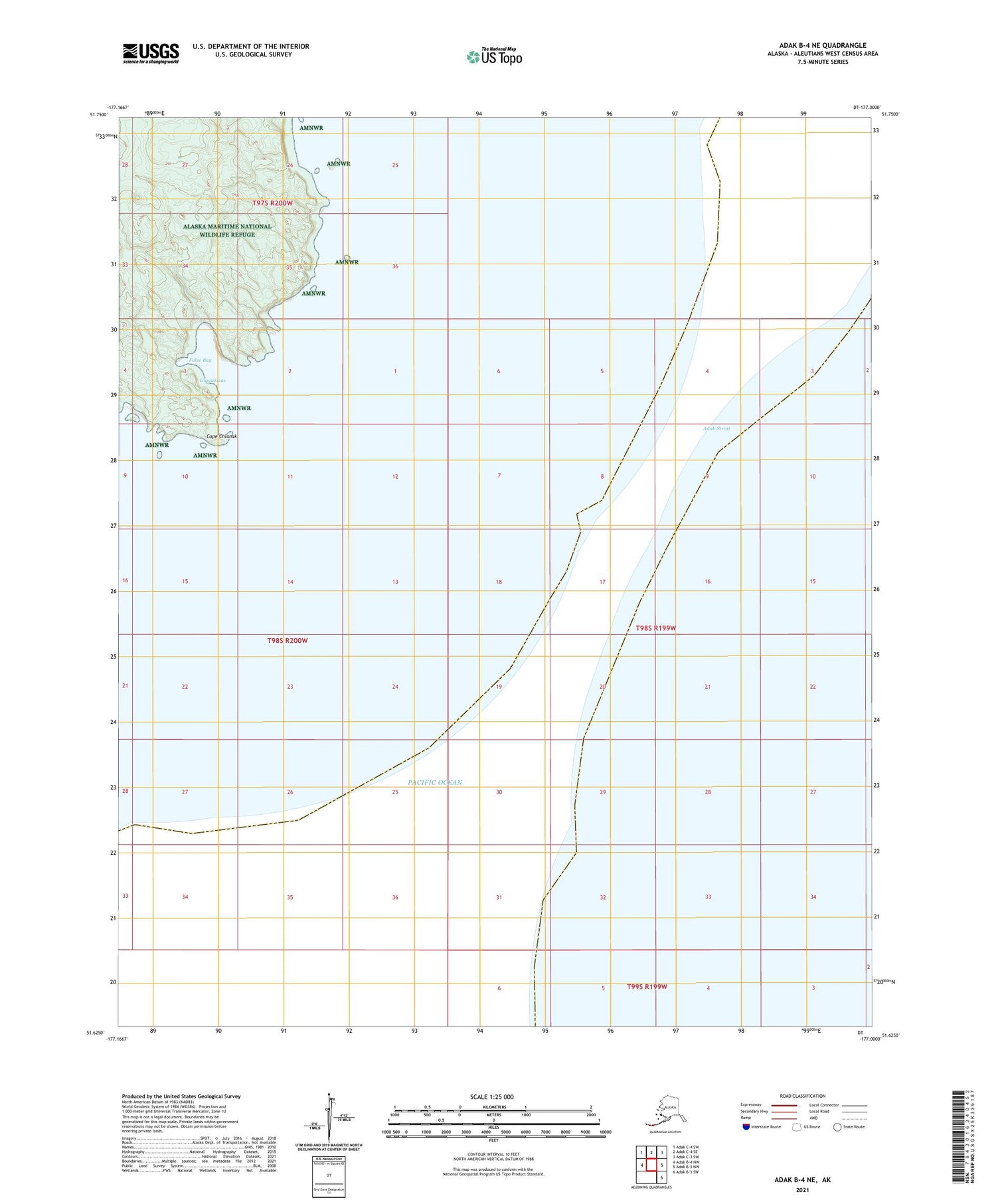 Adak B-4 NE Alaska US Topo Map Image