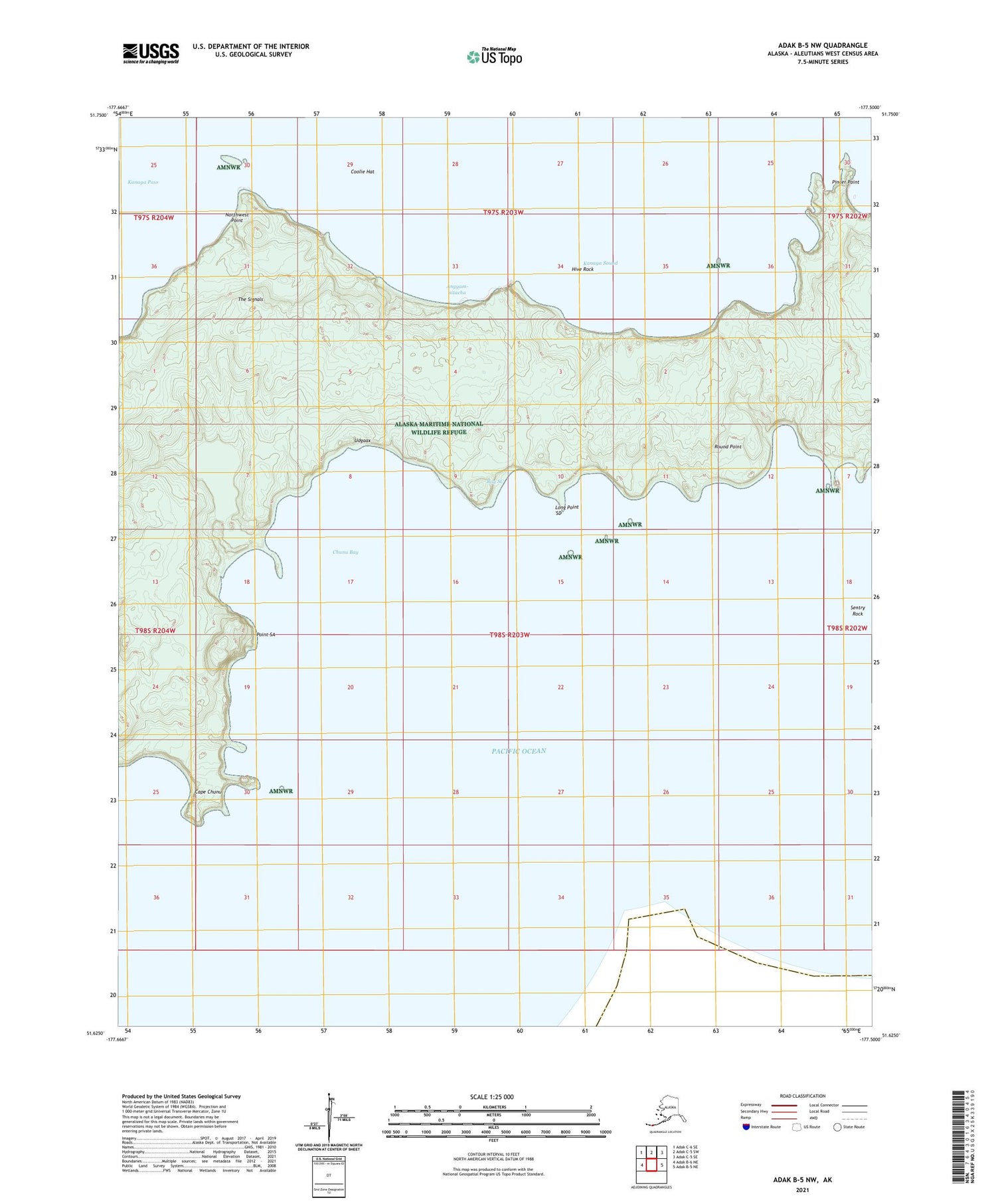 Adak B-5 NW Alaska US Topo Map Image