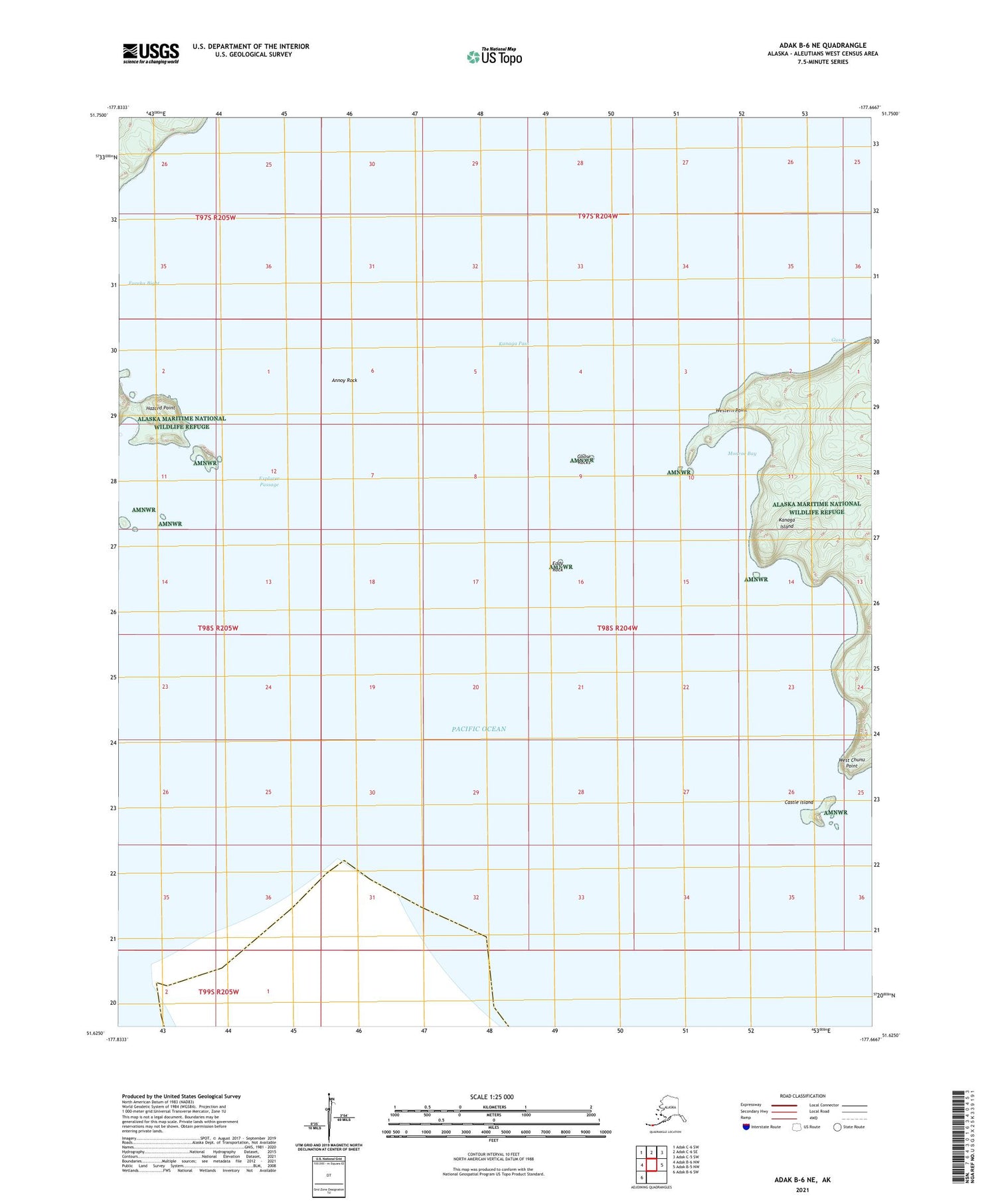 Adak B-6 NE Alaska US Topo Map Image