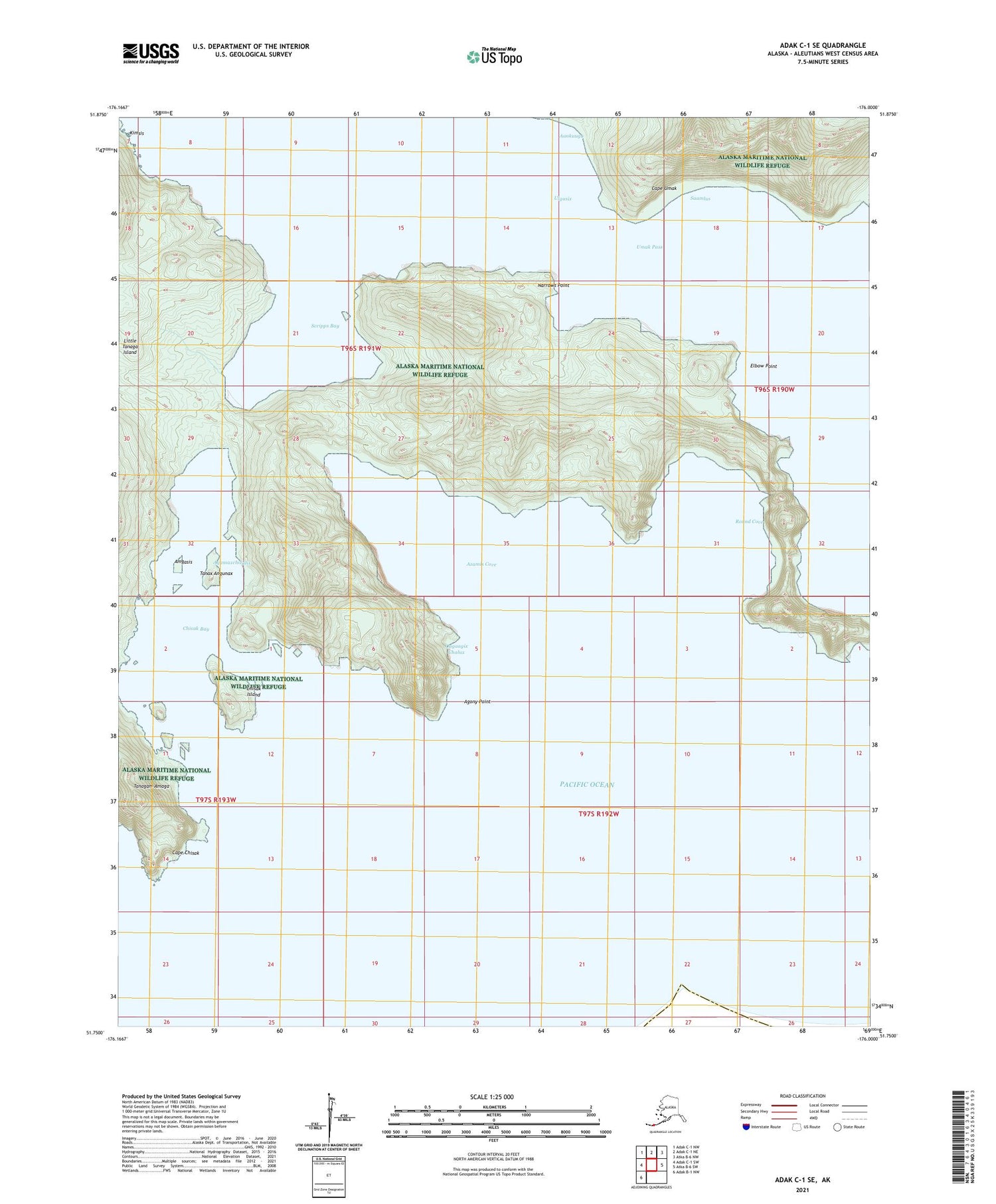 Adak C-1 SE Alaska US Topo Map Image