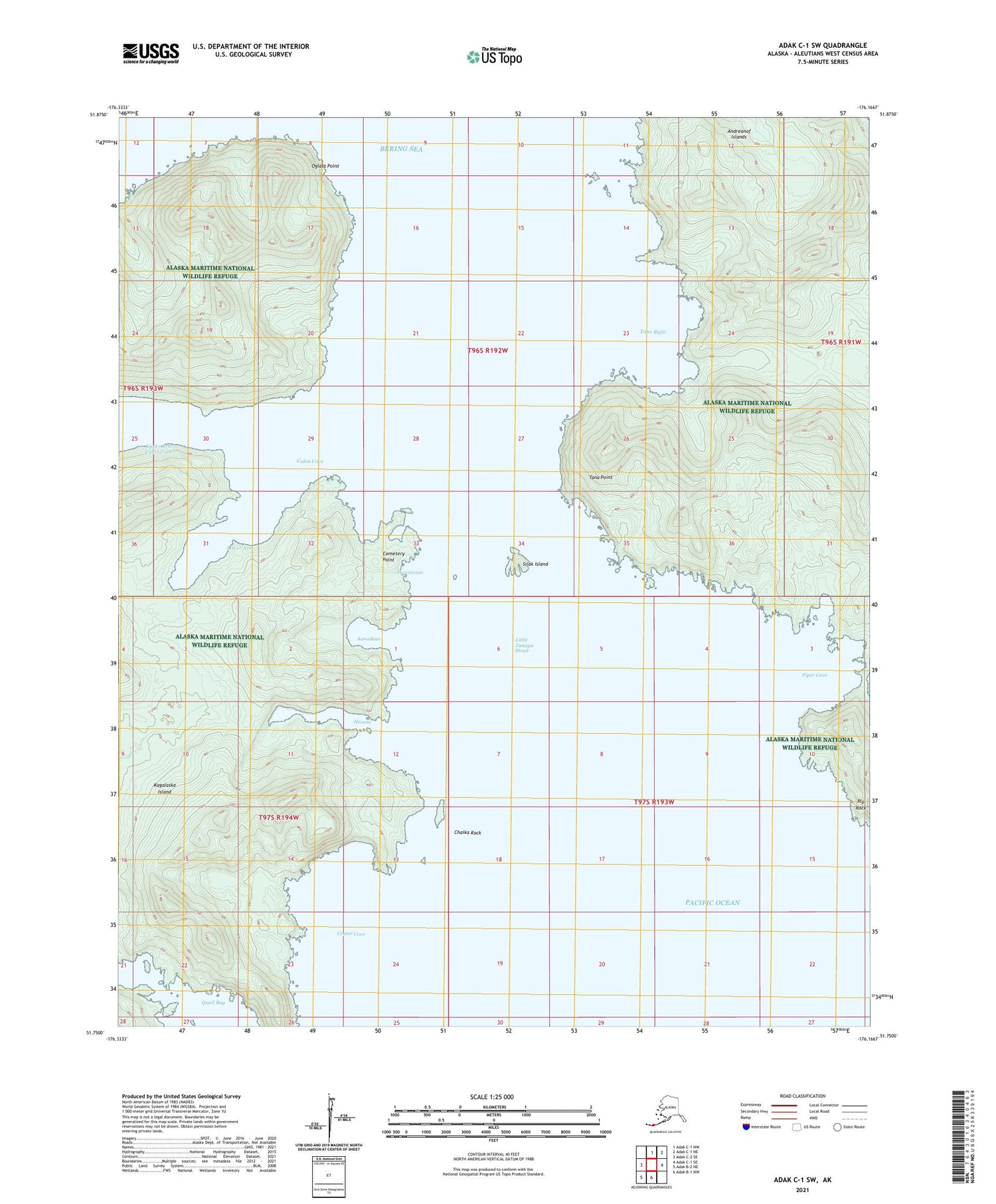 Adak C-1 SW Alaska US Topo Map Image