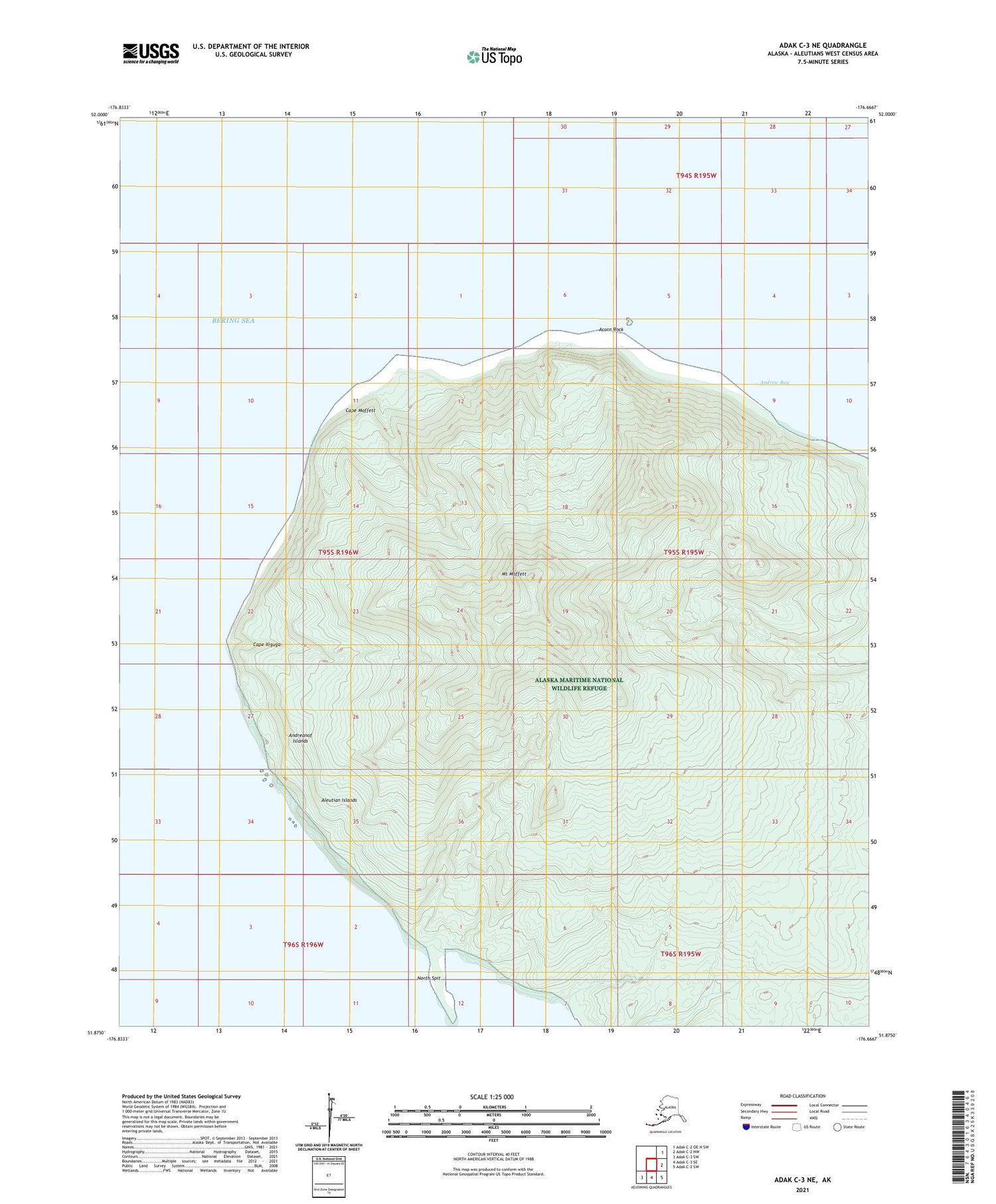 Adak C-3 NE Alaska US Topo Map Image