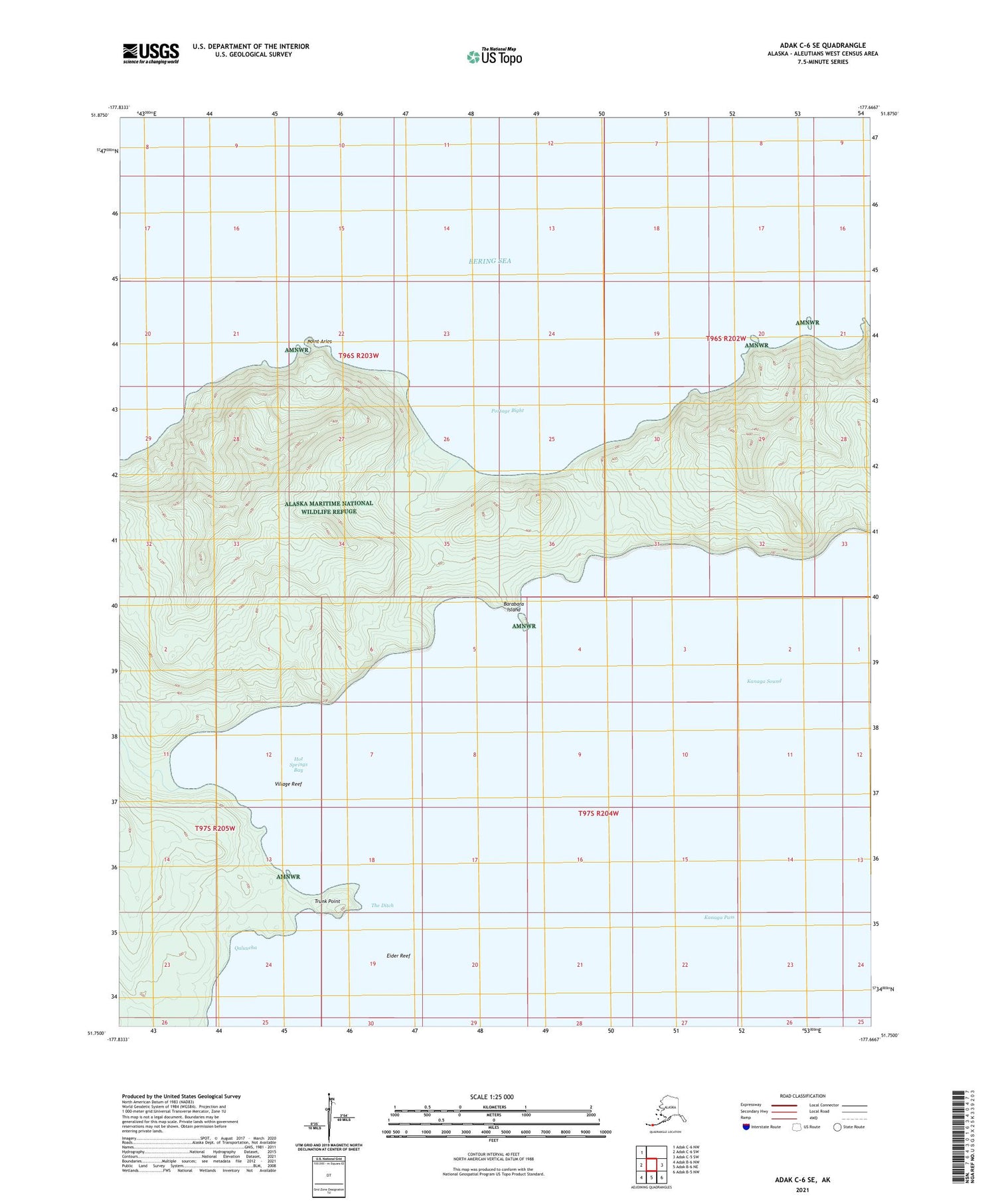 Adak C-6 SE Alaska US Topo Map Image