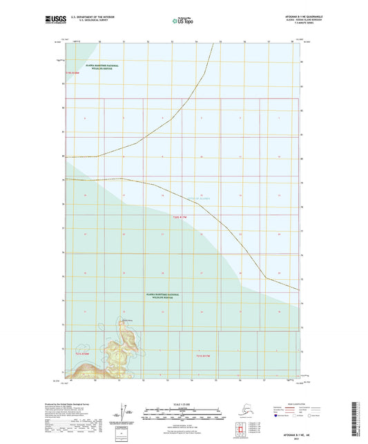 Afognak B-1 NE Alaska US Topo Map Image