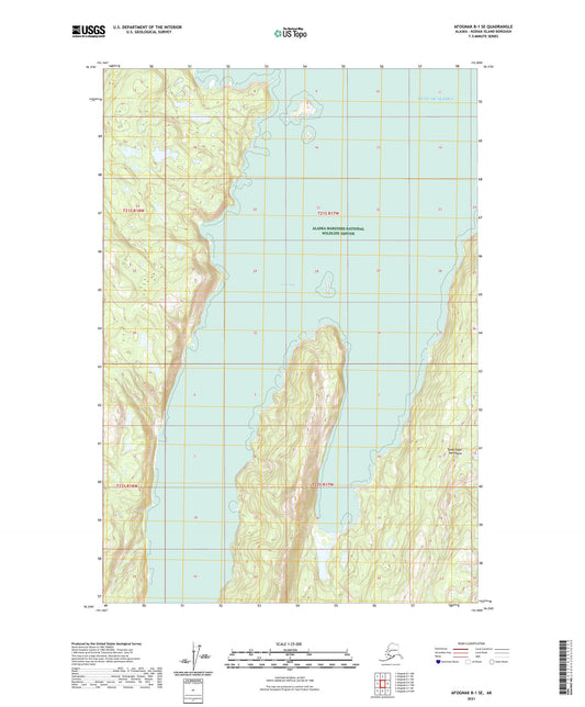 Afognak B-1 SE Alaska US Topo Map Image