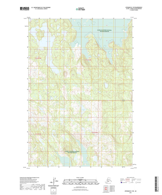 Afognak B-1 SW Alaska US Topo Map Image