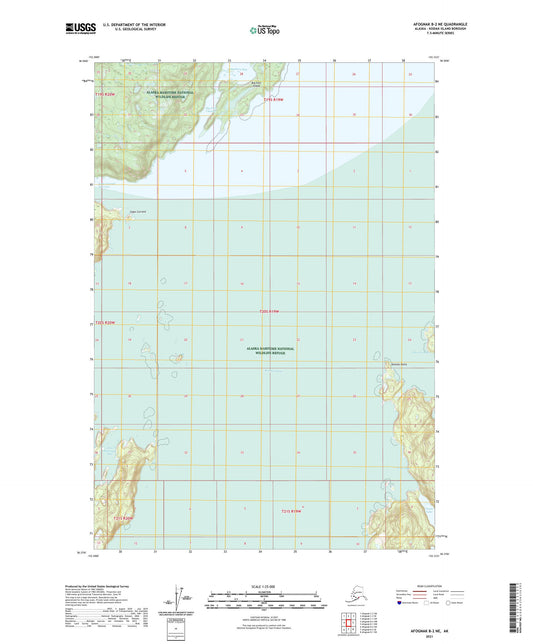 Afognak B-2 NE Alaska US Topo Map Image