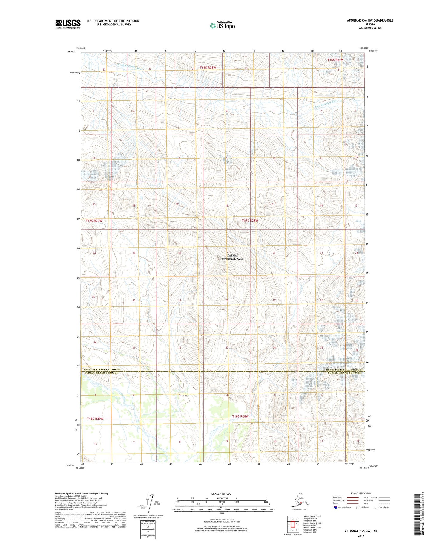 Afognak C-6 NW Alaska US Topo Map Image