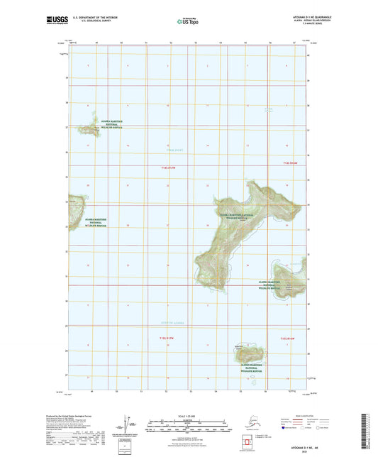 Afognak D-1 NE Alaska US Topo Map Image
