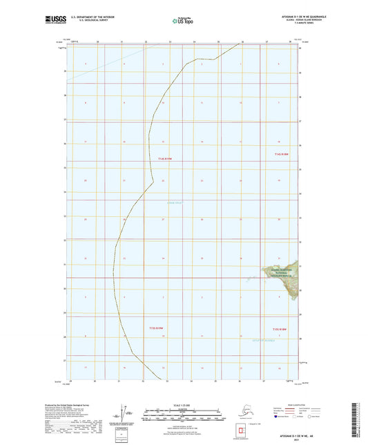 Afognak D-1 OE W NE Alaska US Topo Map Image