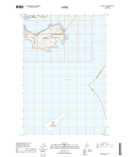 Afognak D-4 SW Alaska US Topo Map Image