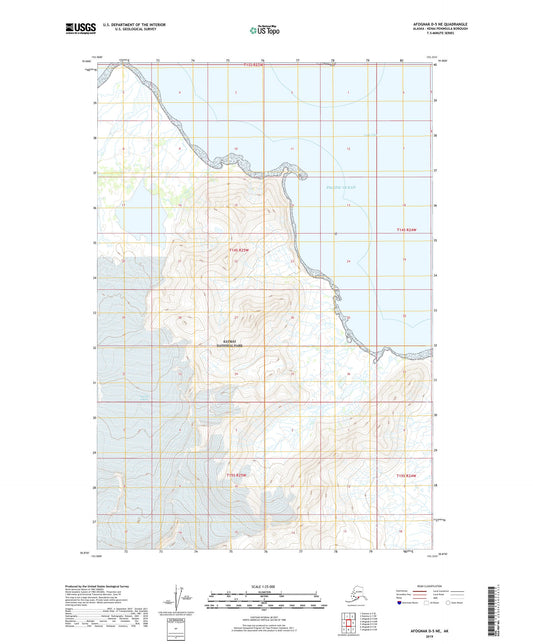 Afognak D-5 NE Alaska US Topo Map Image
