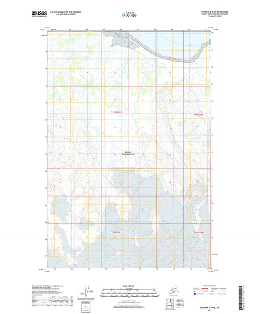 Afognak D-5 NW Alaska US Topo Map Image