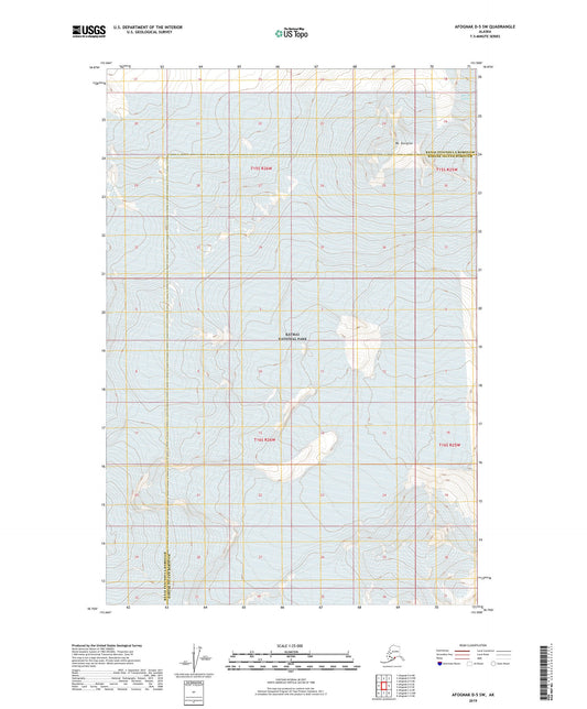 Afognak D-5 SW Alaska US Topo Map Image