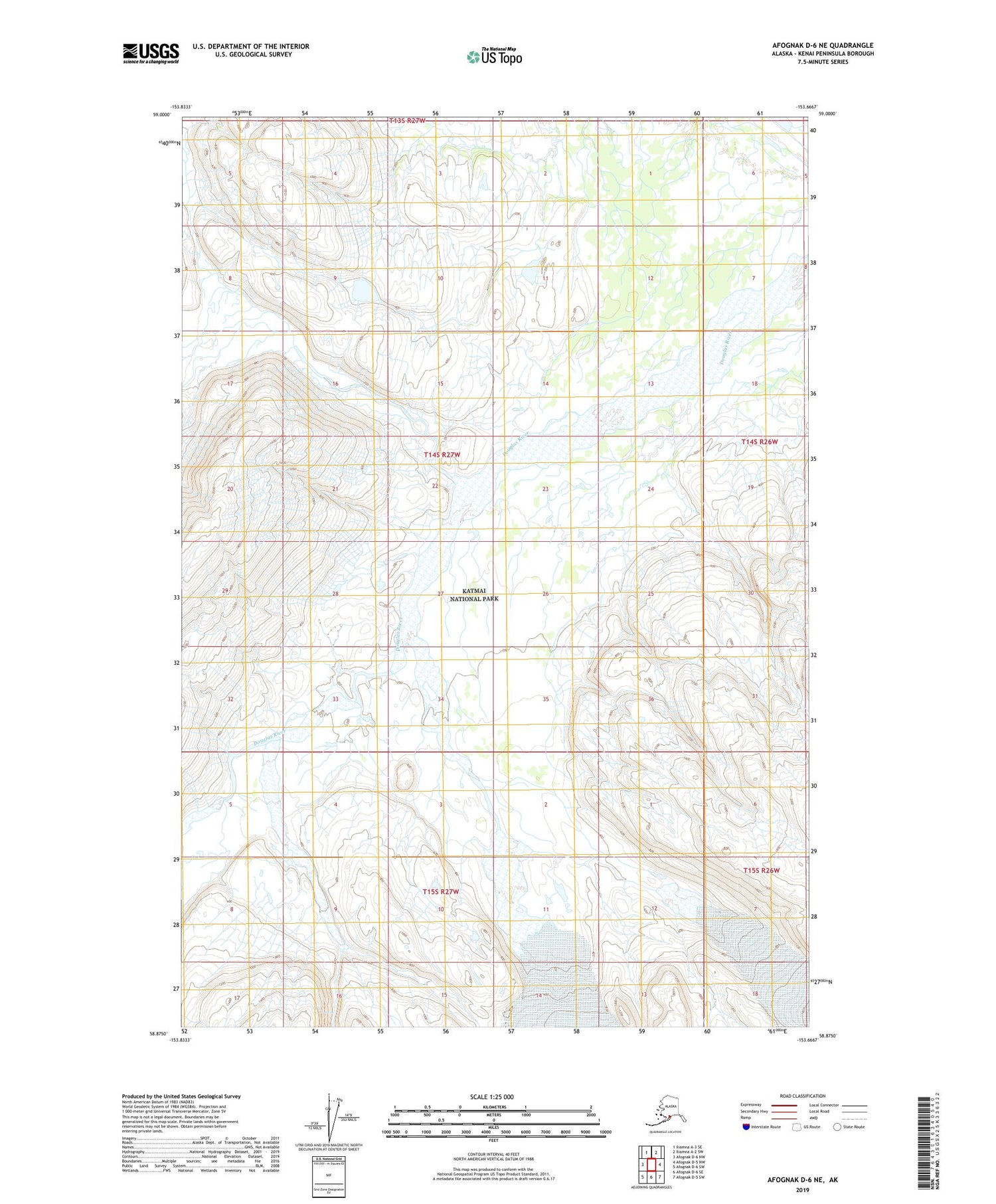 Afognak D-6 NE Alaska US Topo Map Image