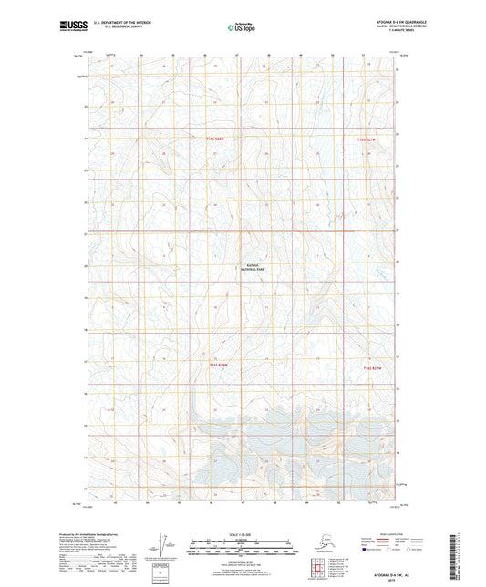 Afognak D-6 SW Alaska US Topo Map Image