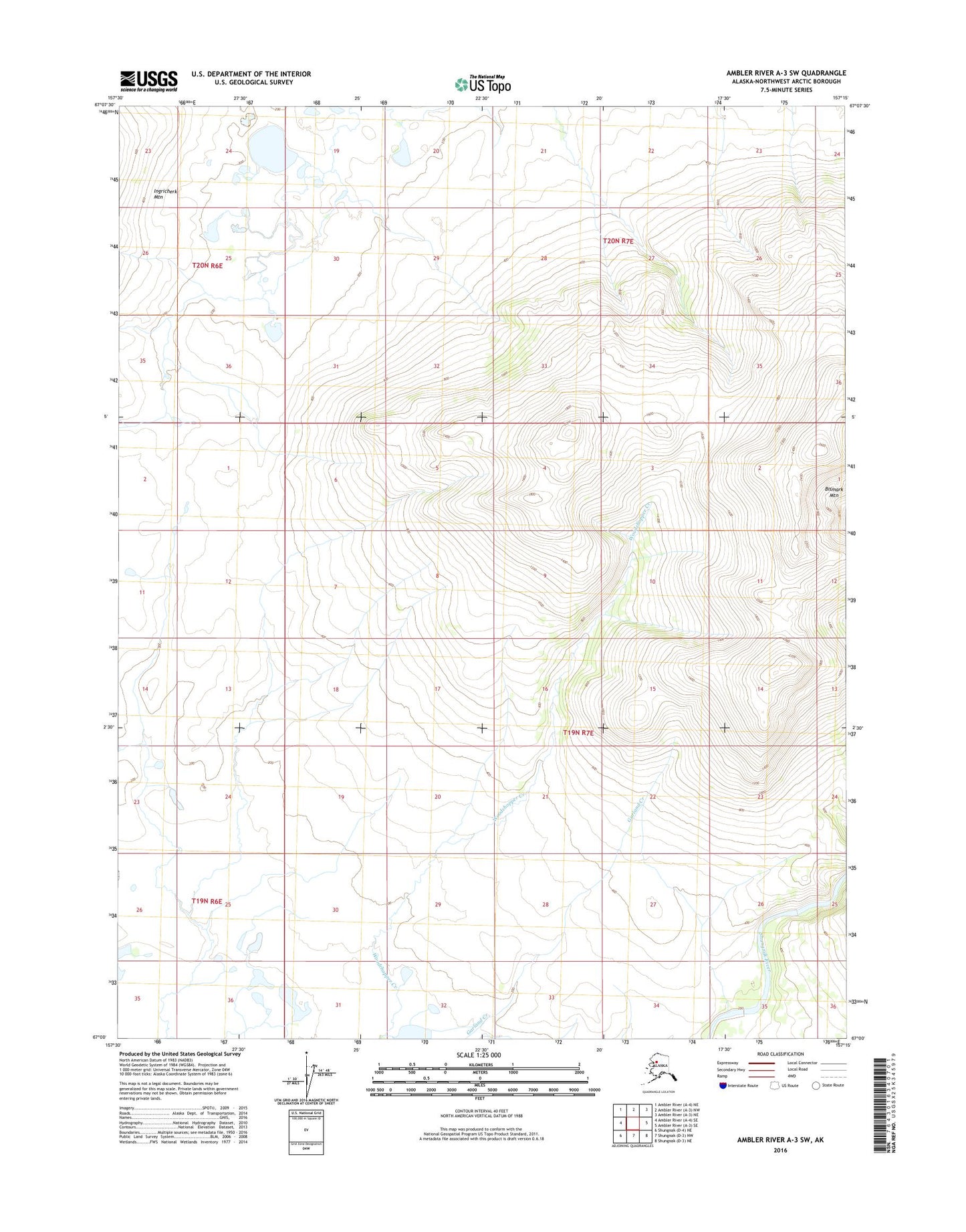 Ambler River A-3 SW Alaska US Topo Map Image