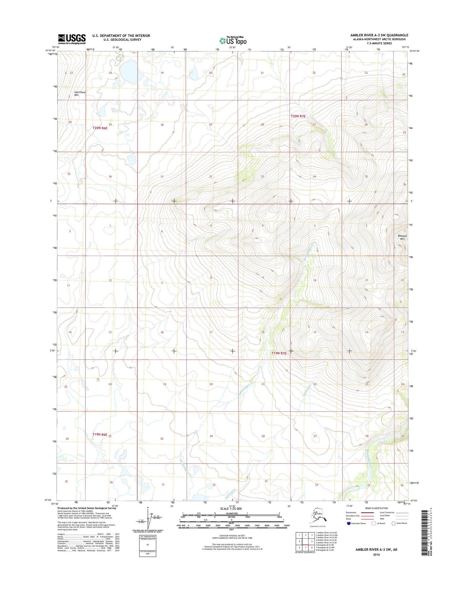 Ambler River A-3 SW Alaska US Topo Map Image