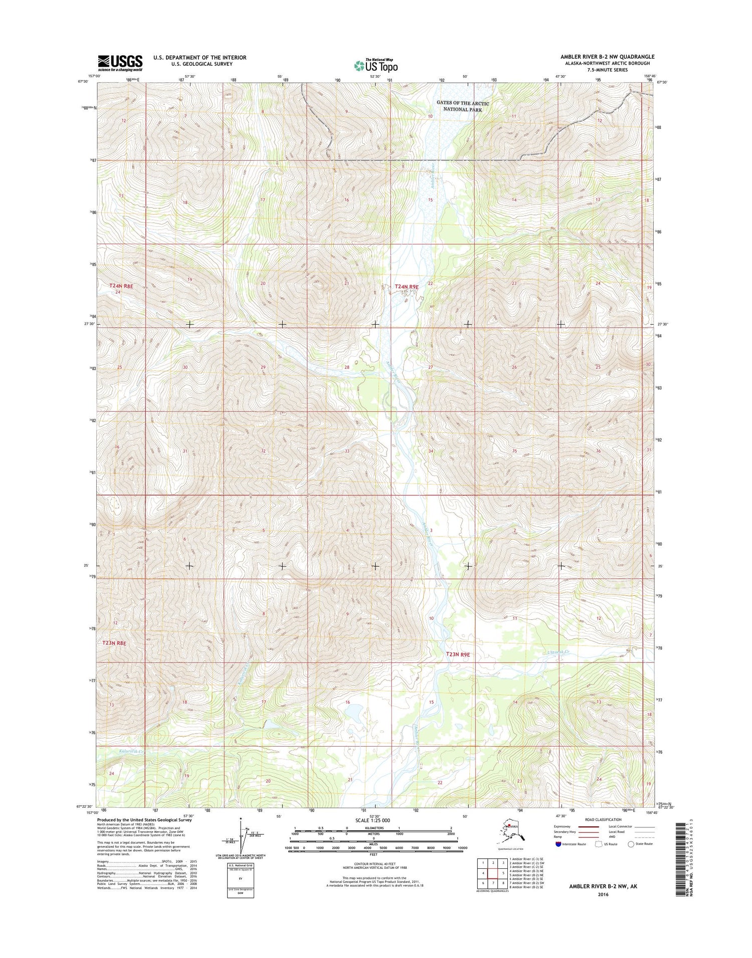 Ambler River B-2 NW Alaska US Topo Map Image