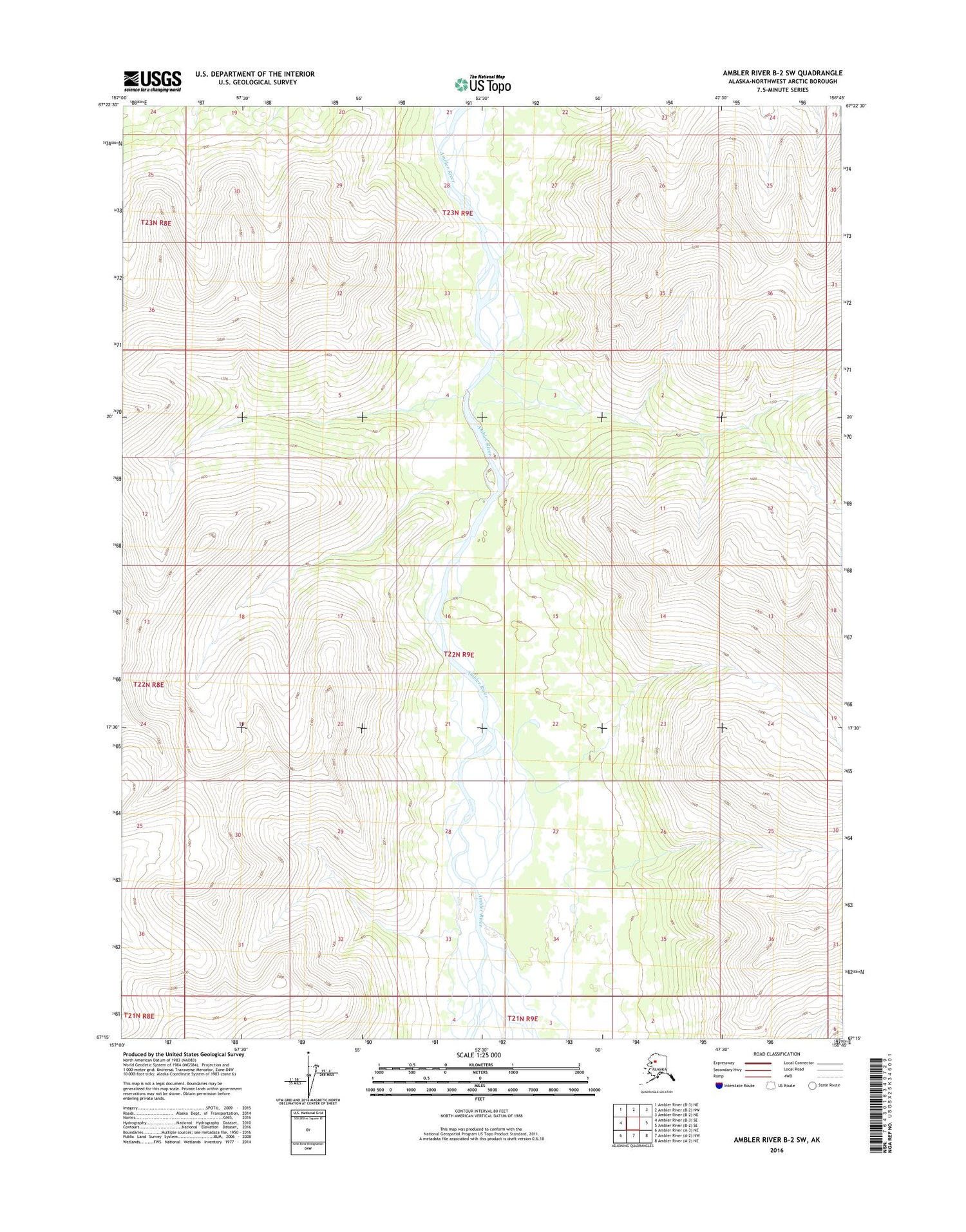 Ambler River B-2 SW Alaska US Topo Map Image
