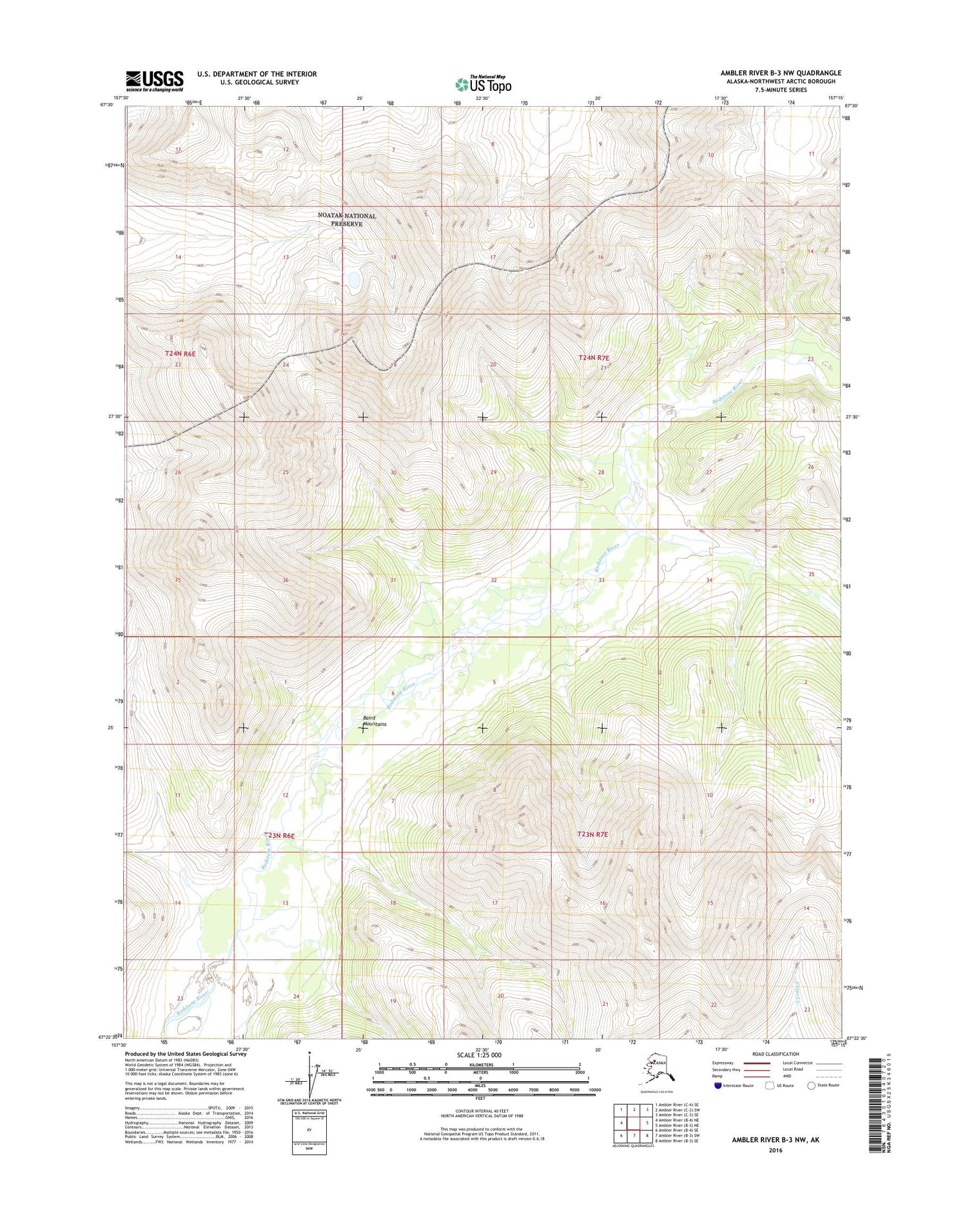 Ambler River B-3 NW Alaska US Topo Map Image