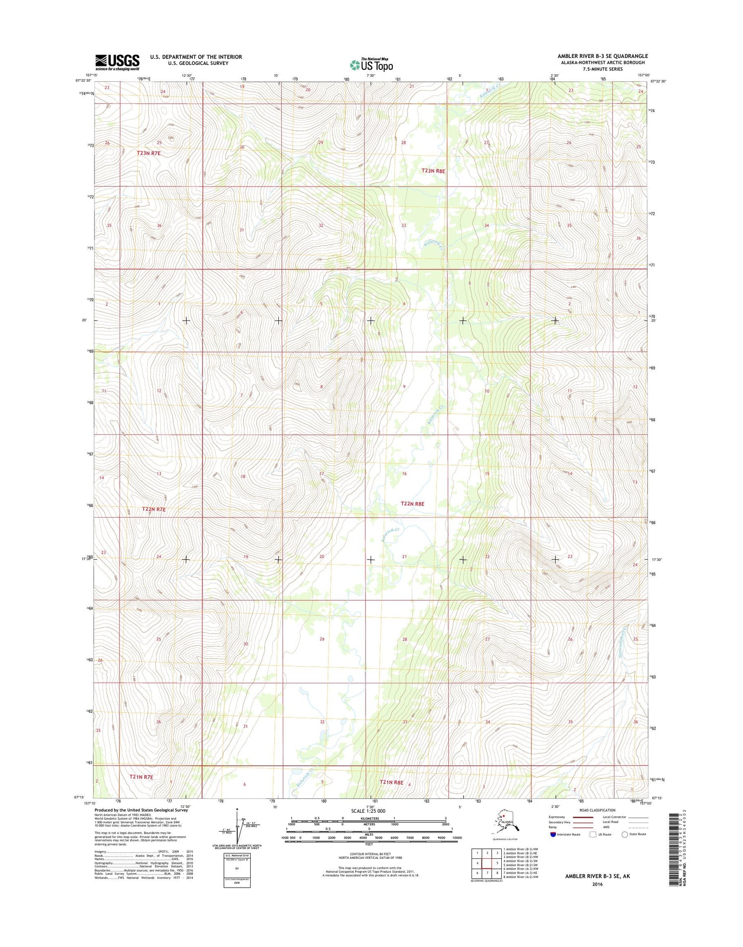Ambler River B-3 SE Alaska US Topo Map Image