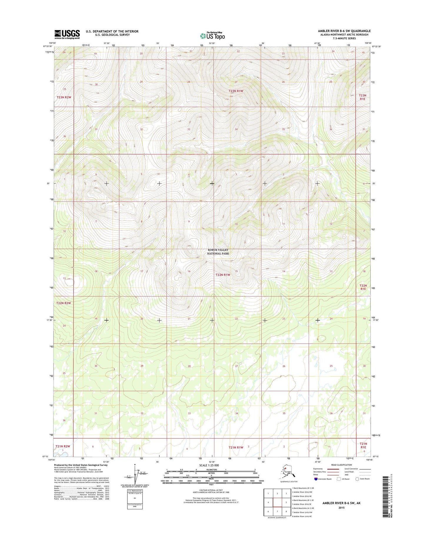 Ambler River B-6 SW Alaska US Topo Map Image