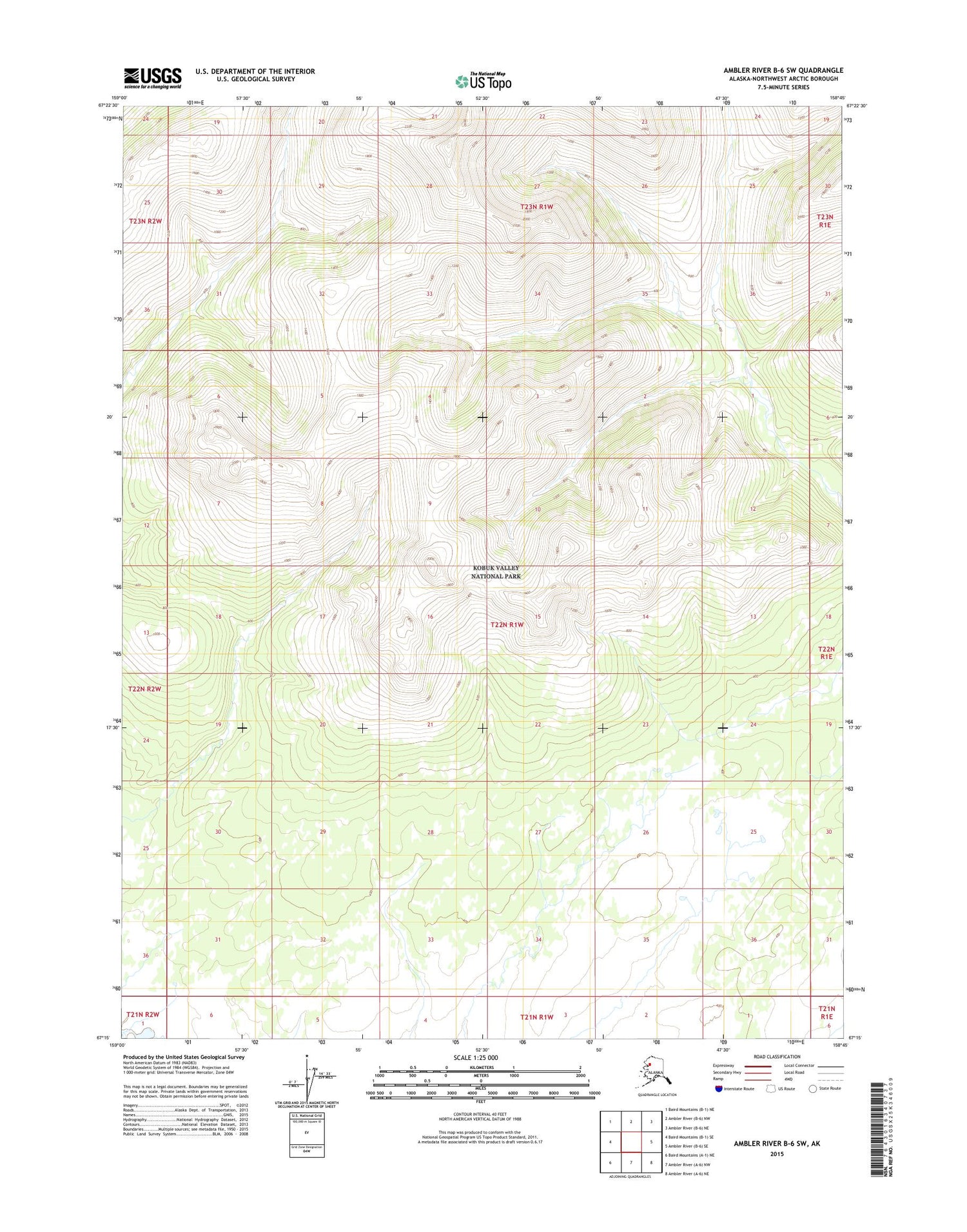 Ambler River B-6 SW Alaska US Topo Map Image