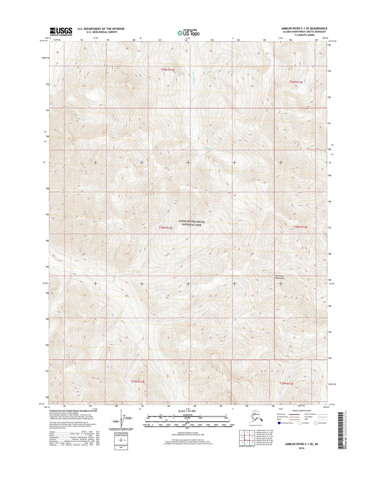 Ambler River C-1 SE Alaska US Topo Map Image